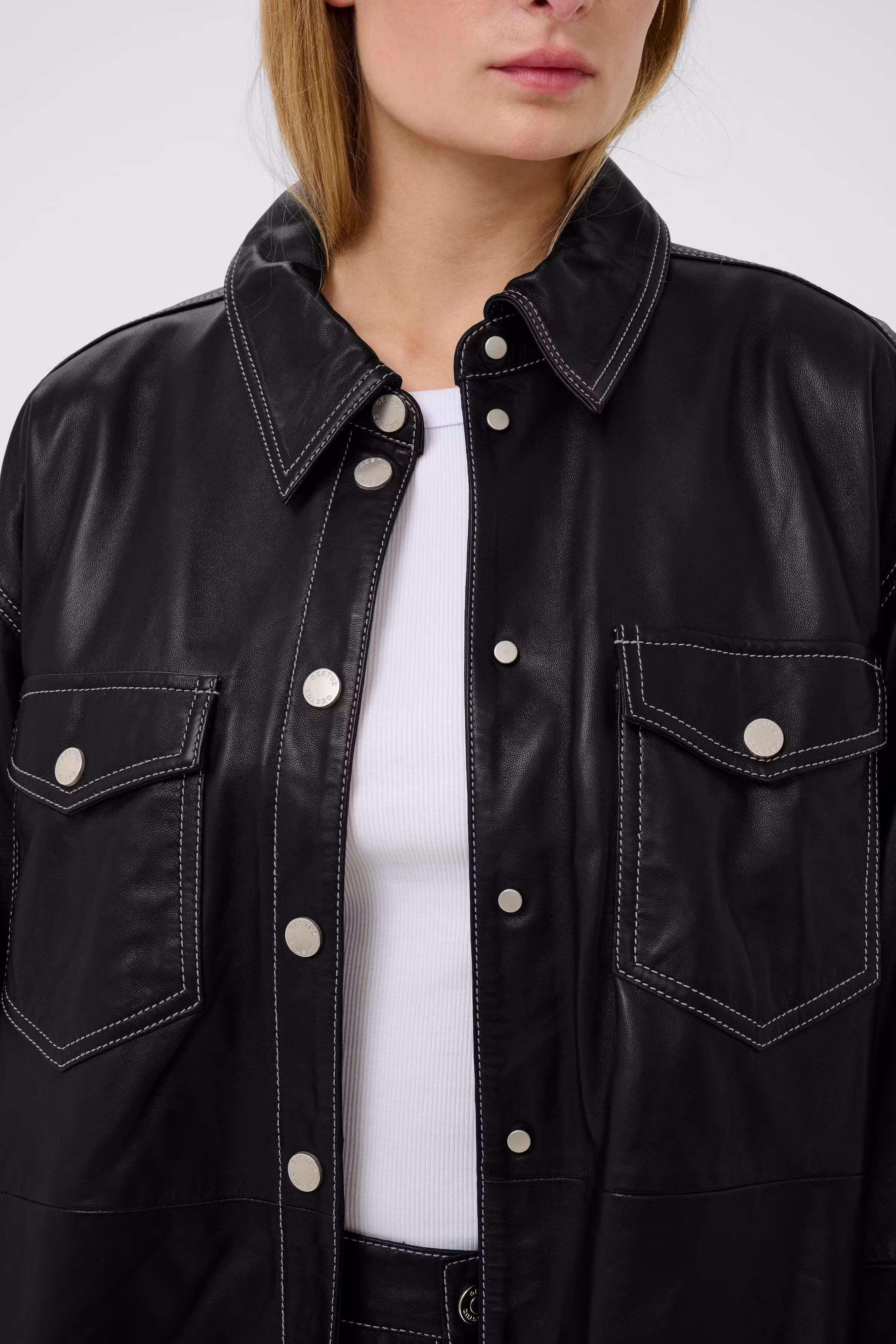 GZmargo Leren overhemd LOOKBOOK DETAIL 10910862-100017