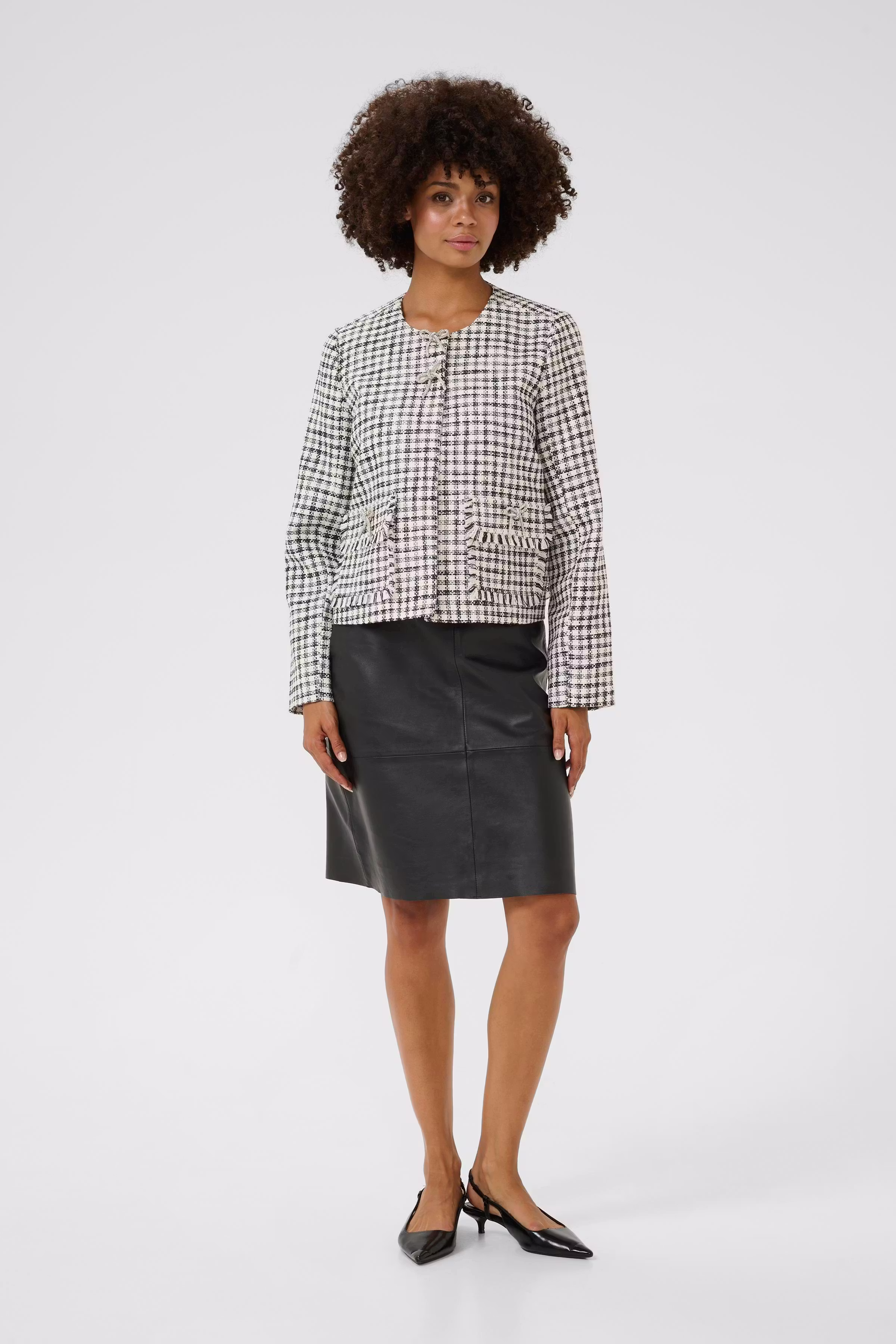 CUheaven Bouclé jakke med sløjfer LOOKBOOK FRONT 50112519-108698