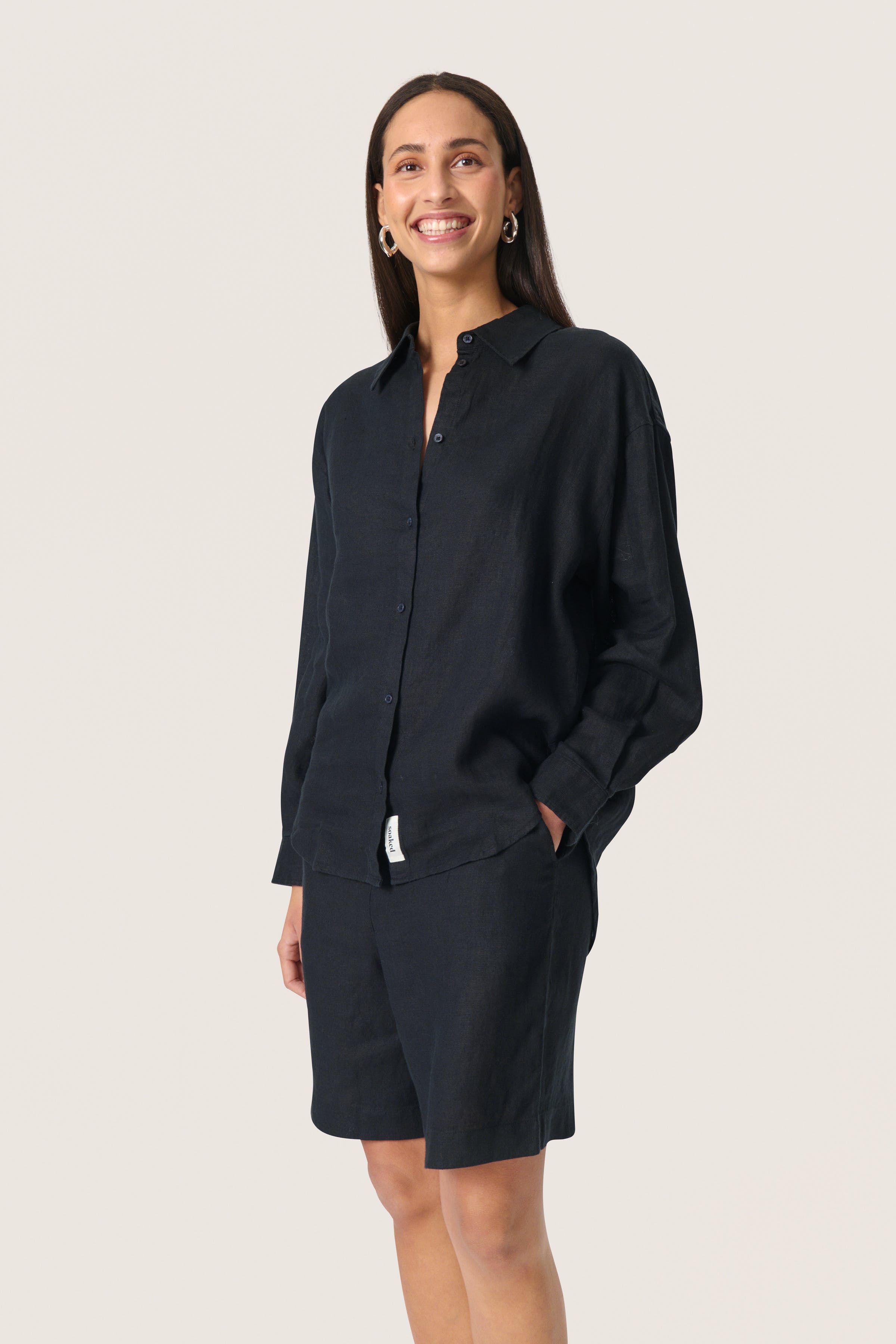 SLCelian Hør Skjorte LOOKBOOK FRONT 30408214-194008