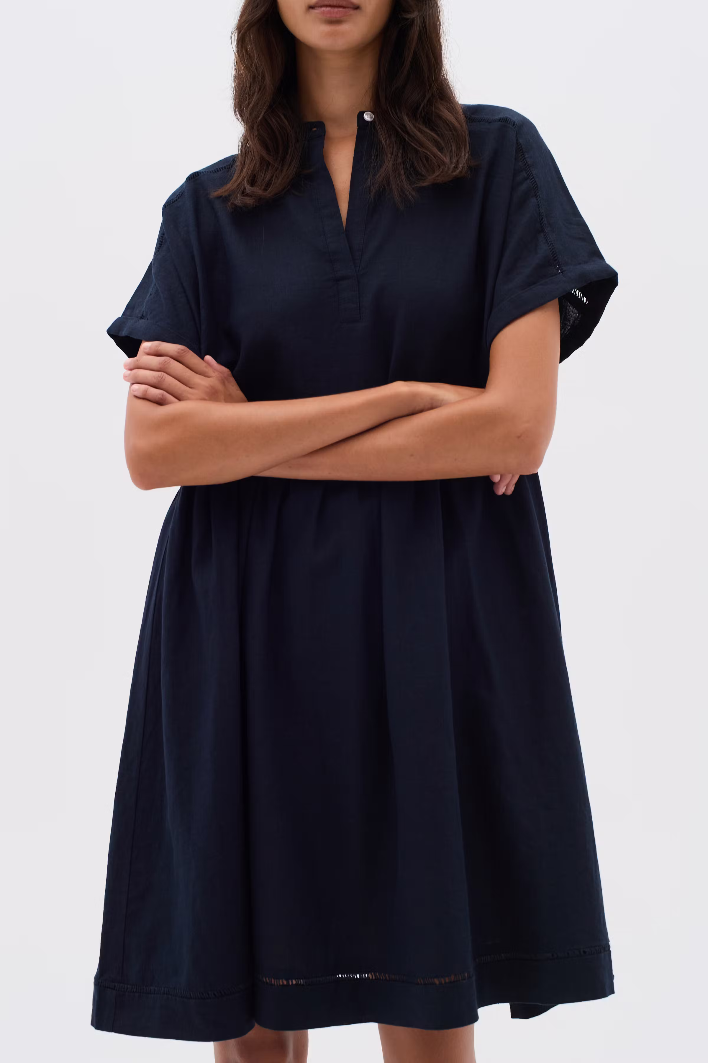 FaridaIW Linne Klänning LOOKBOOK FRONT 30110436-300005