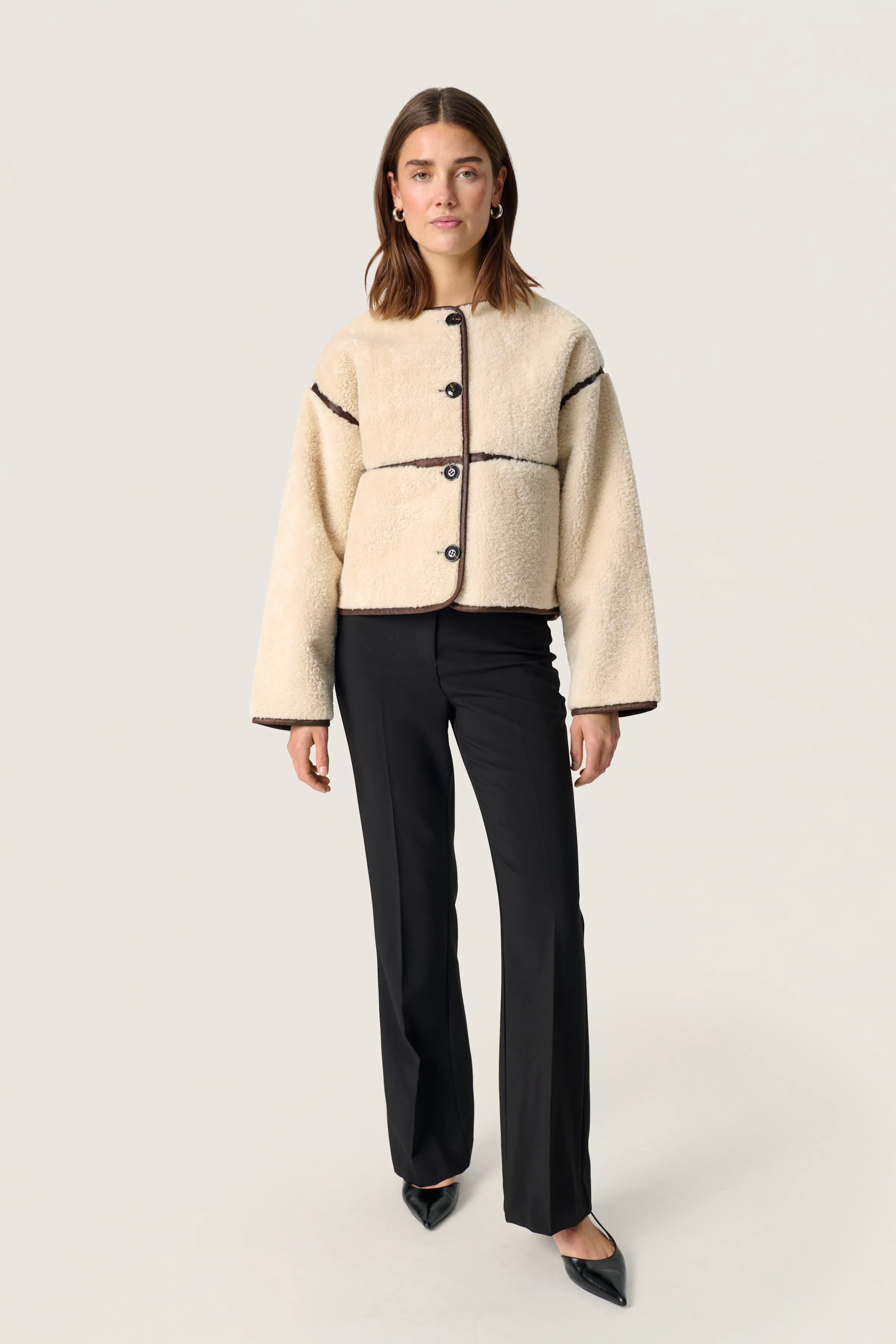 SLLeony Outerwear in leopard jaquard / brown polyester