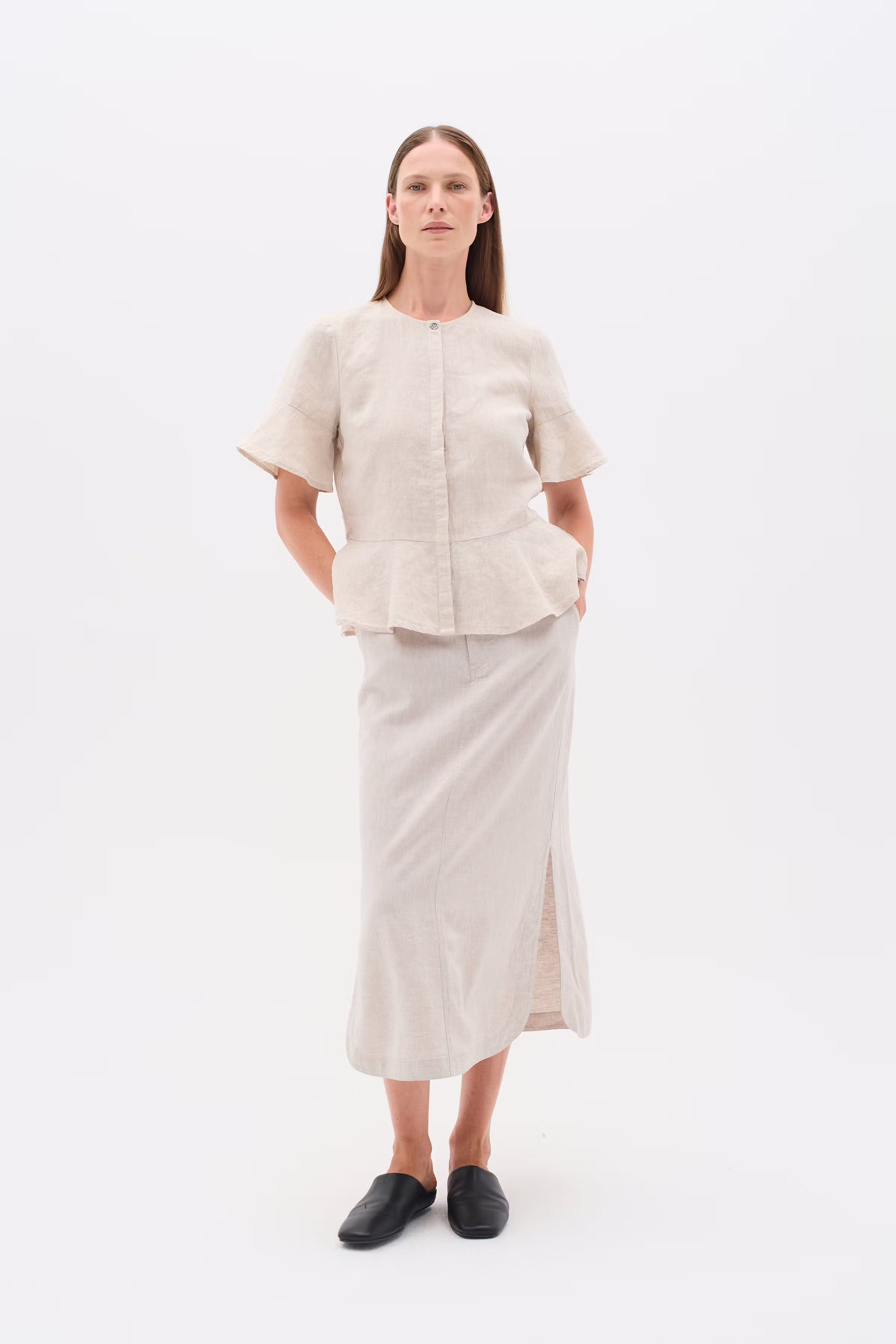 RigittaIW Hør Skjorte LOOKBOOK FRONT 30110343-1304031