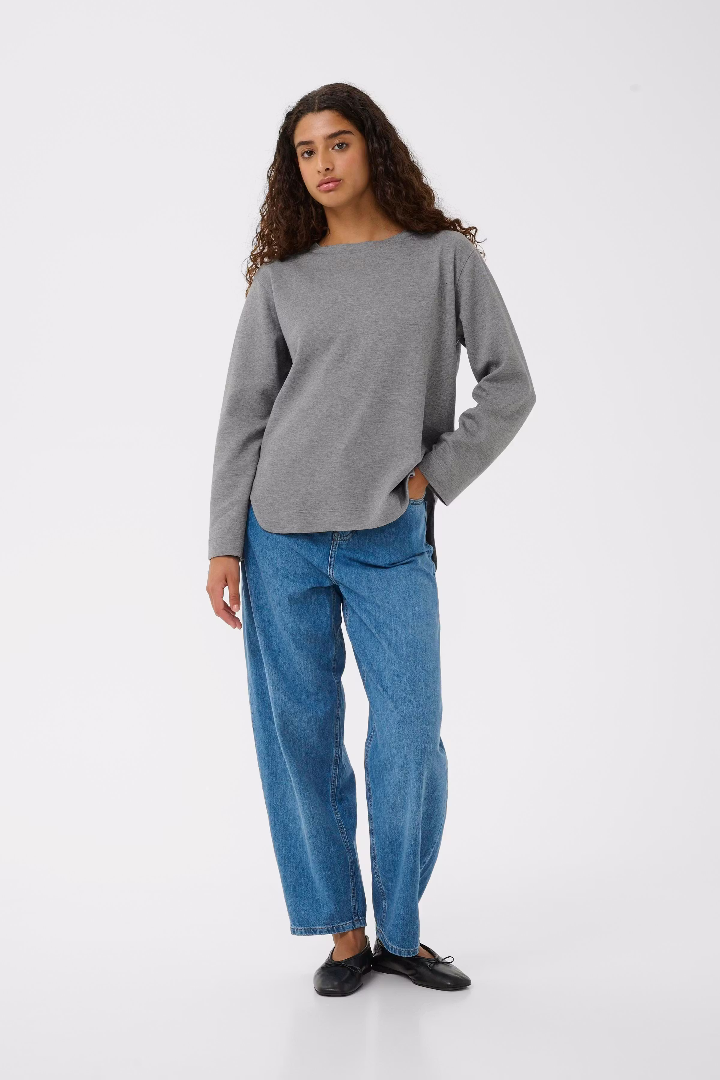 GincentIW Melange Crewneck Sweatshirt LOOKBOOK FRONT 30109922-301744