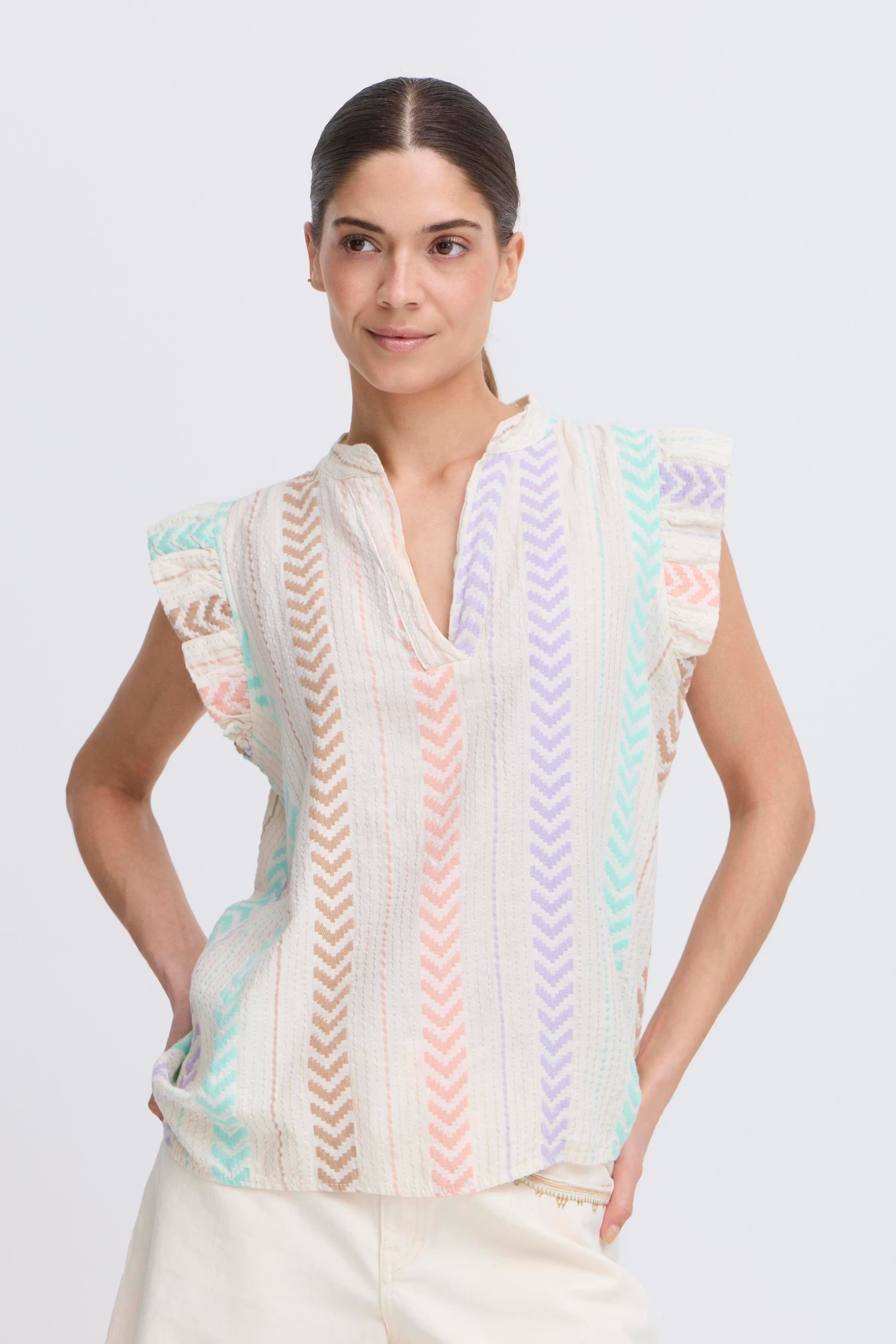 PZSAVANNA Bluse LOOKBOOK FRONT 50209063-114201