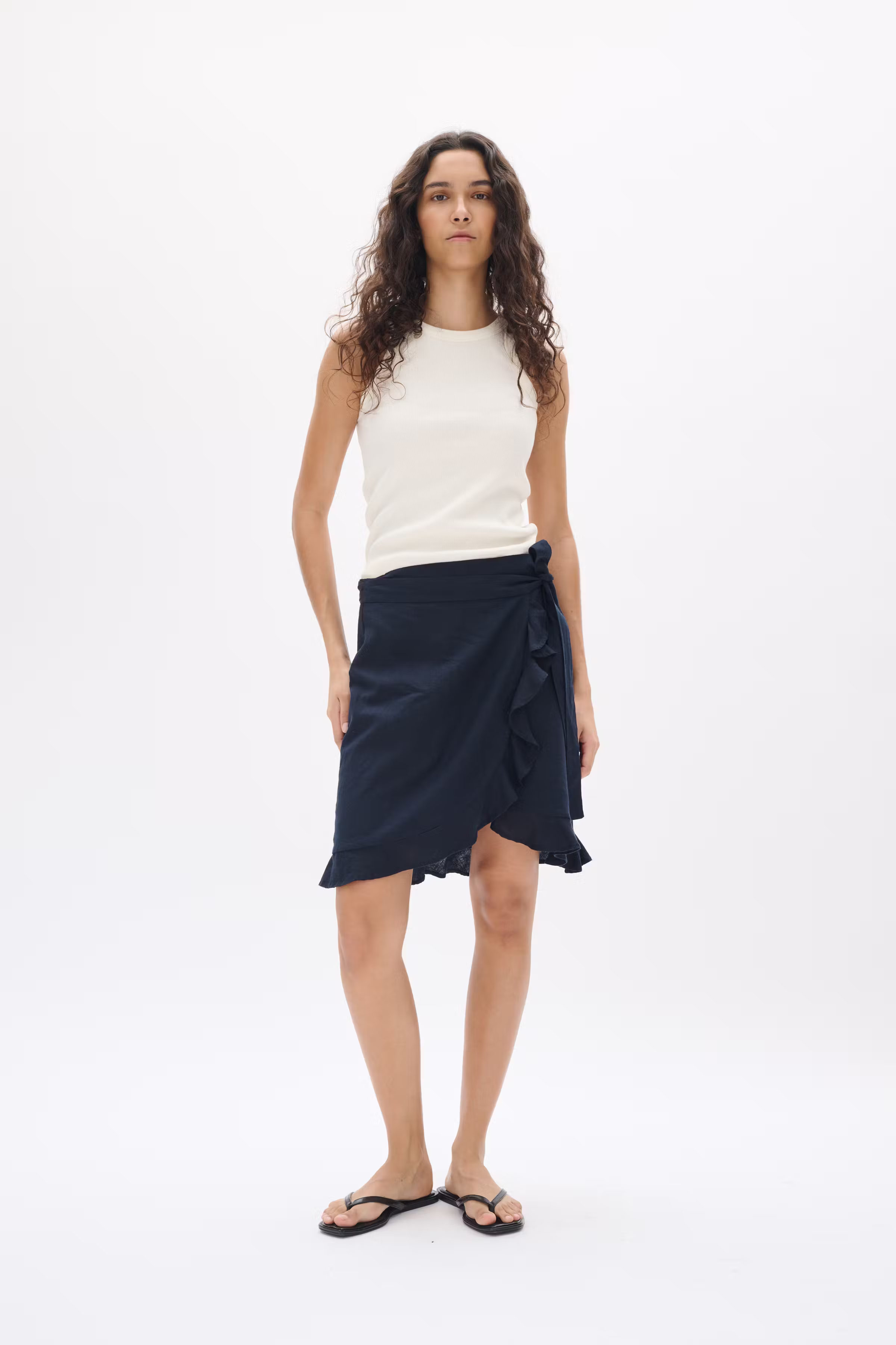 FaridaIW Linnen Rok LOOKBOOK FRONT 30110440-300005