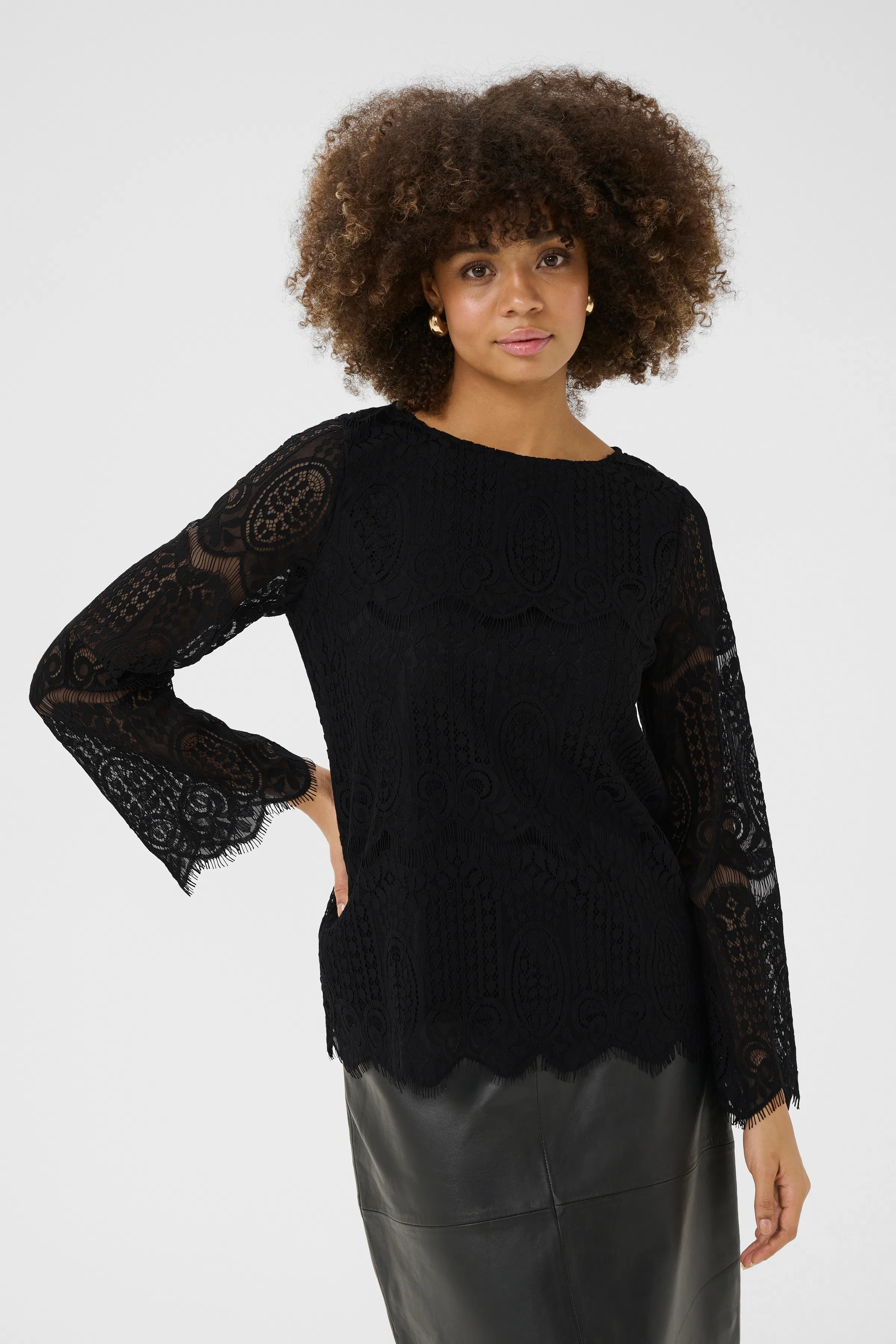 CUima Lace Blouse in black colour