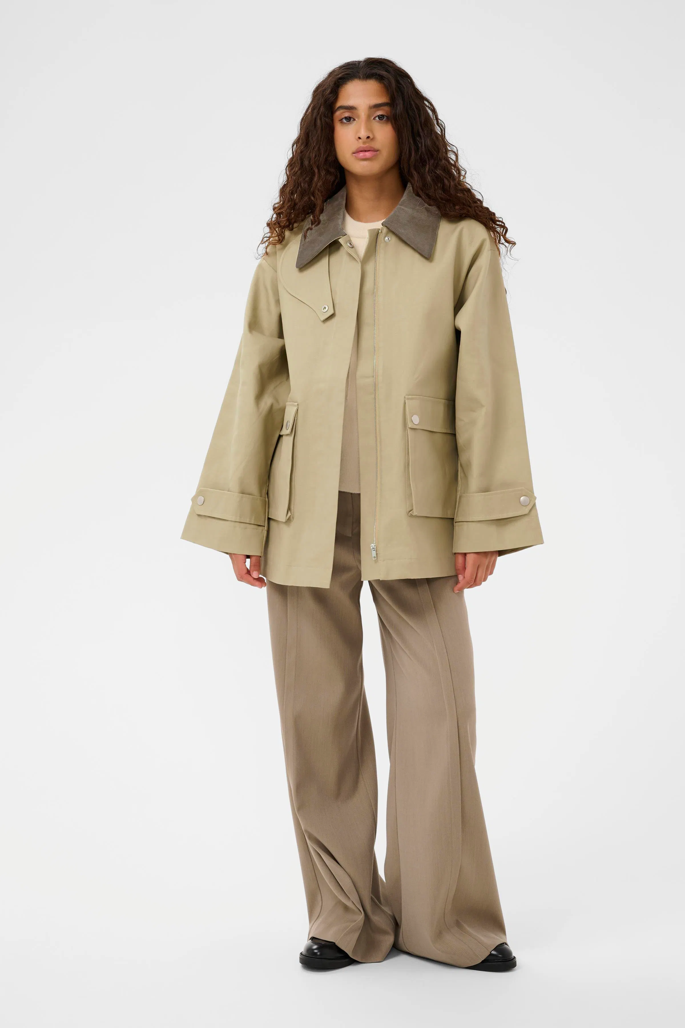 SLJennah Trenchcoat in chinchilla / nature cotton