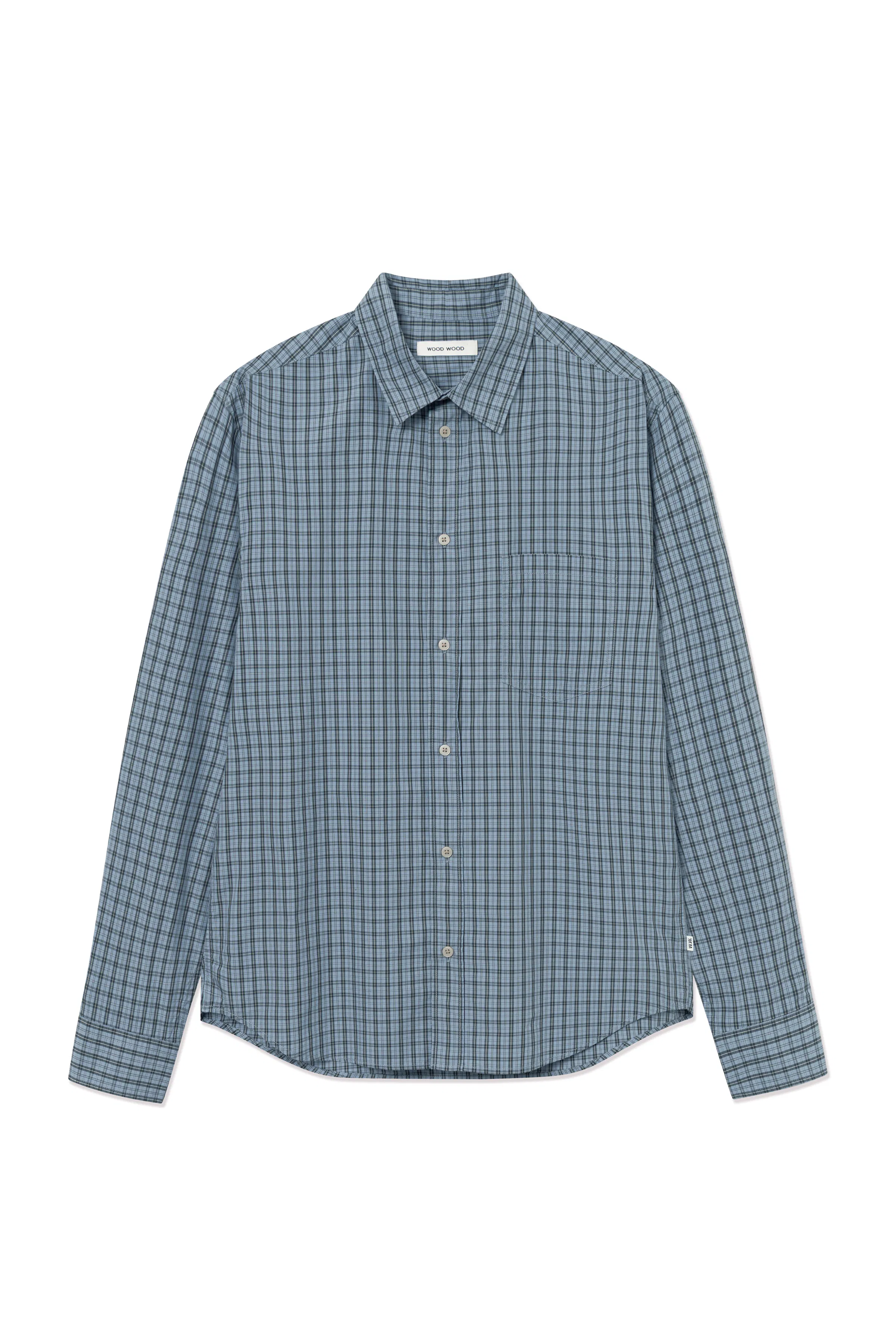 WWCooper Shirt in minimal gray check / grey cotton | WoodWood