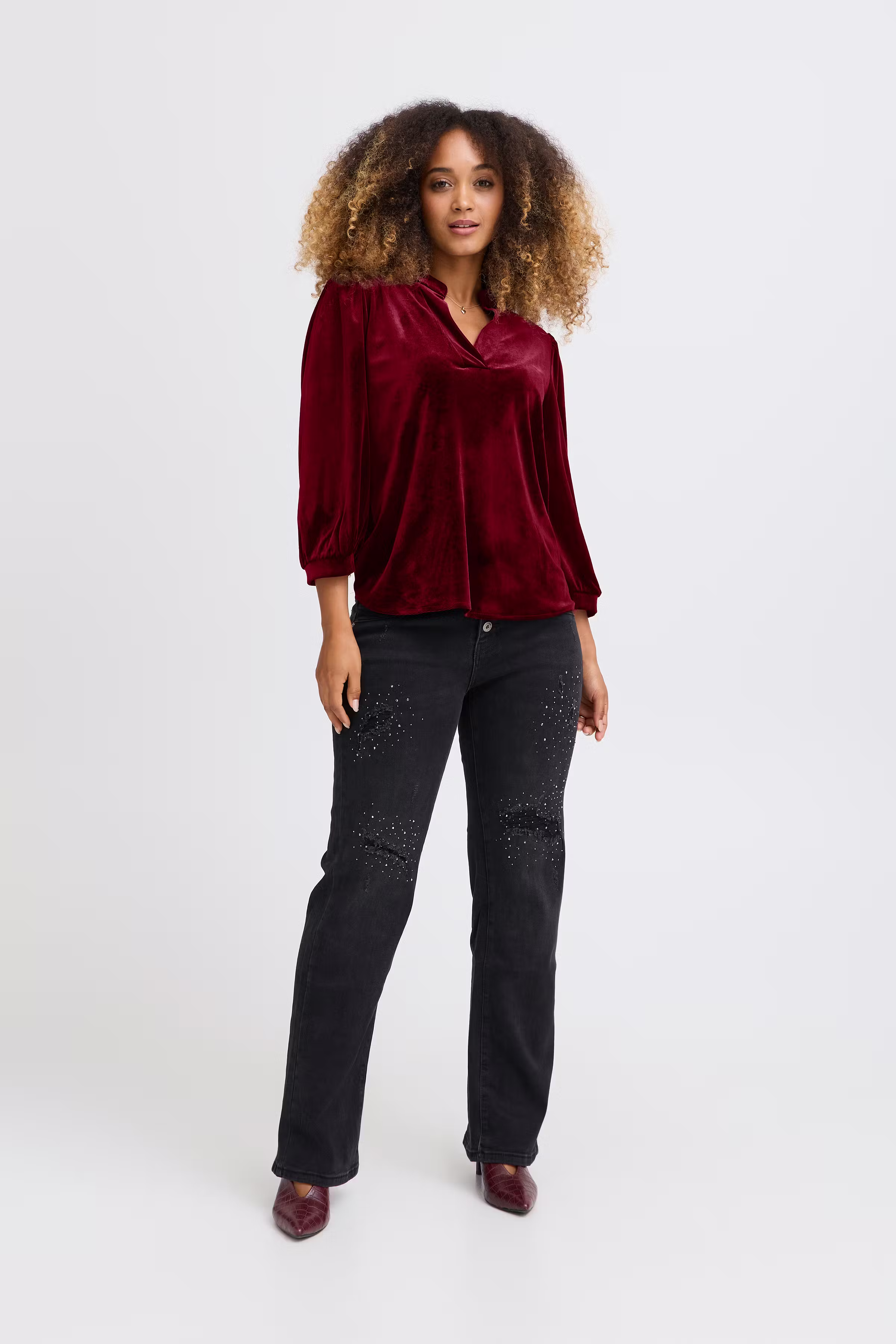 SBVELVETTA Bluse LOOKBOOK FRONT 22100855-191535