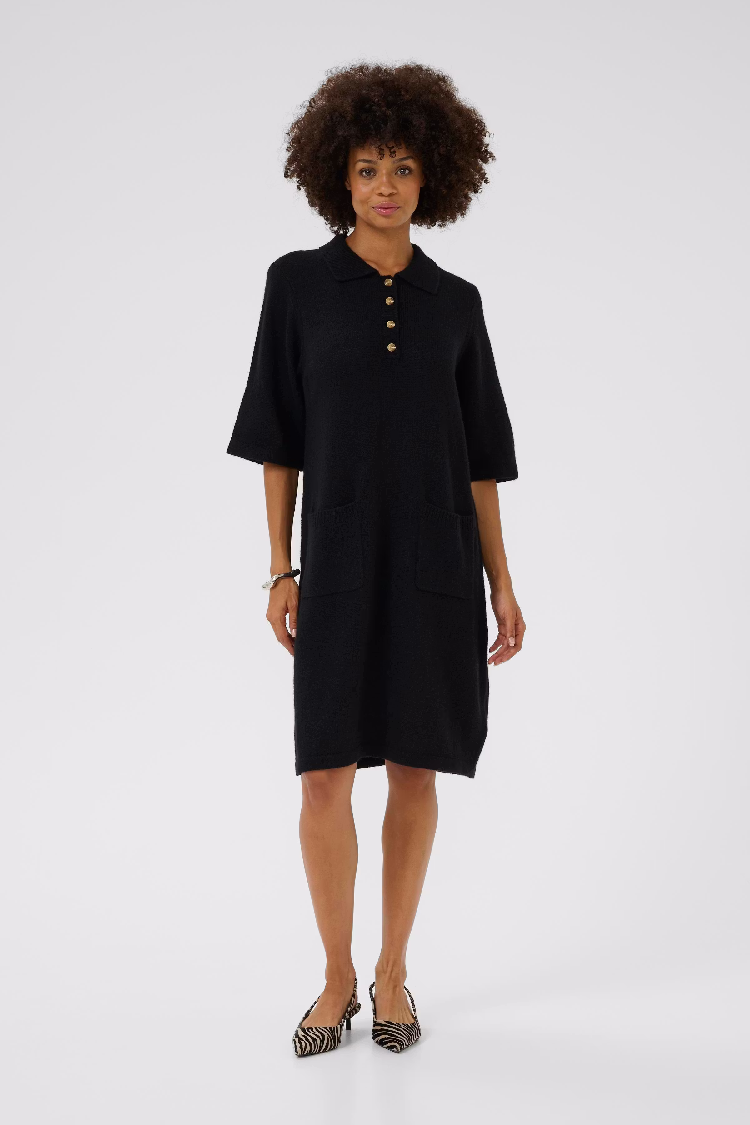 CUasima Stickad klänning i ul LOOKBOOK FRONT 50112446-500012