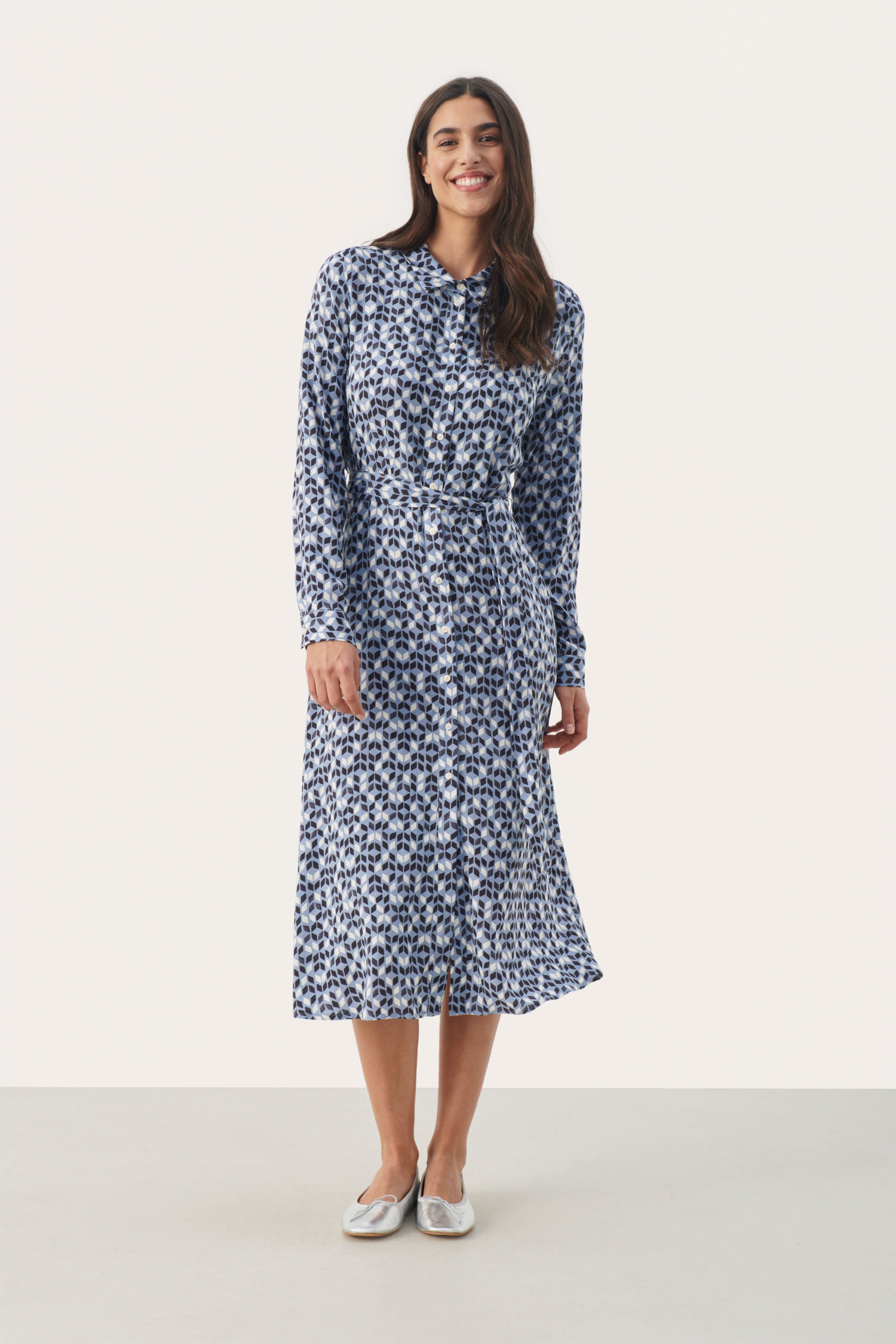 ShelbyPW Skjortekjole LOOKBOOK FRONT 30308340-302904