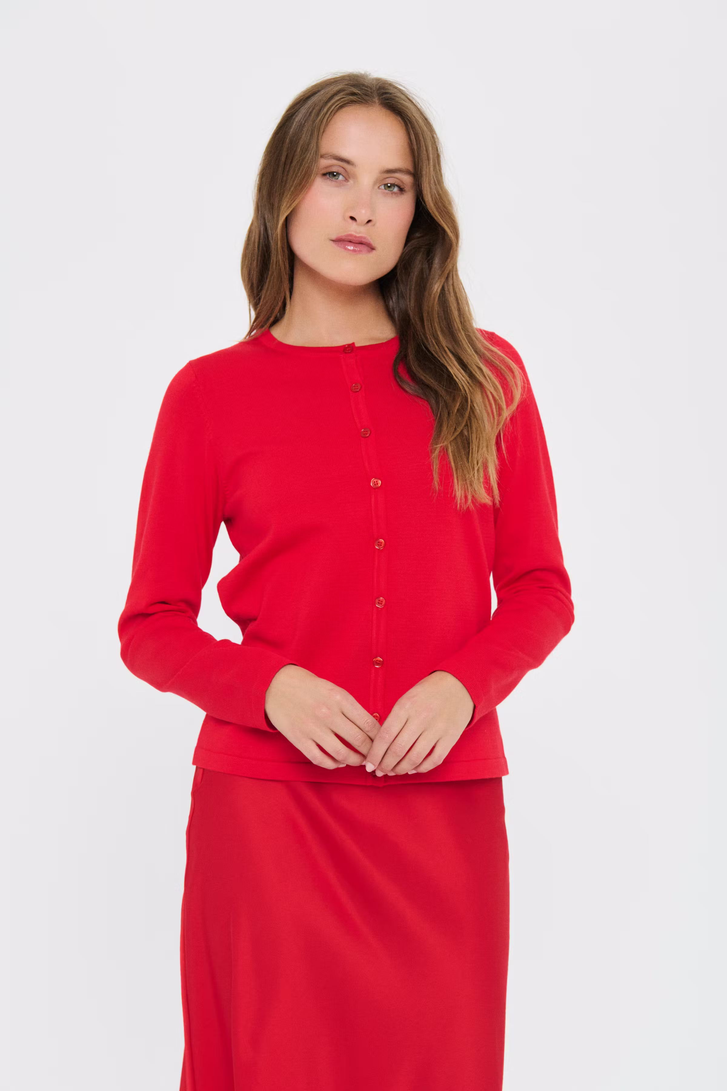 MilaSZ R-Neck Cardigan LOOKBOOK FRONT 30500005-181663