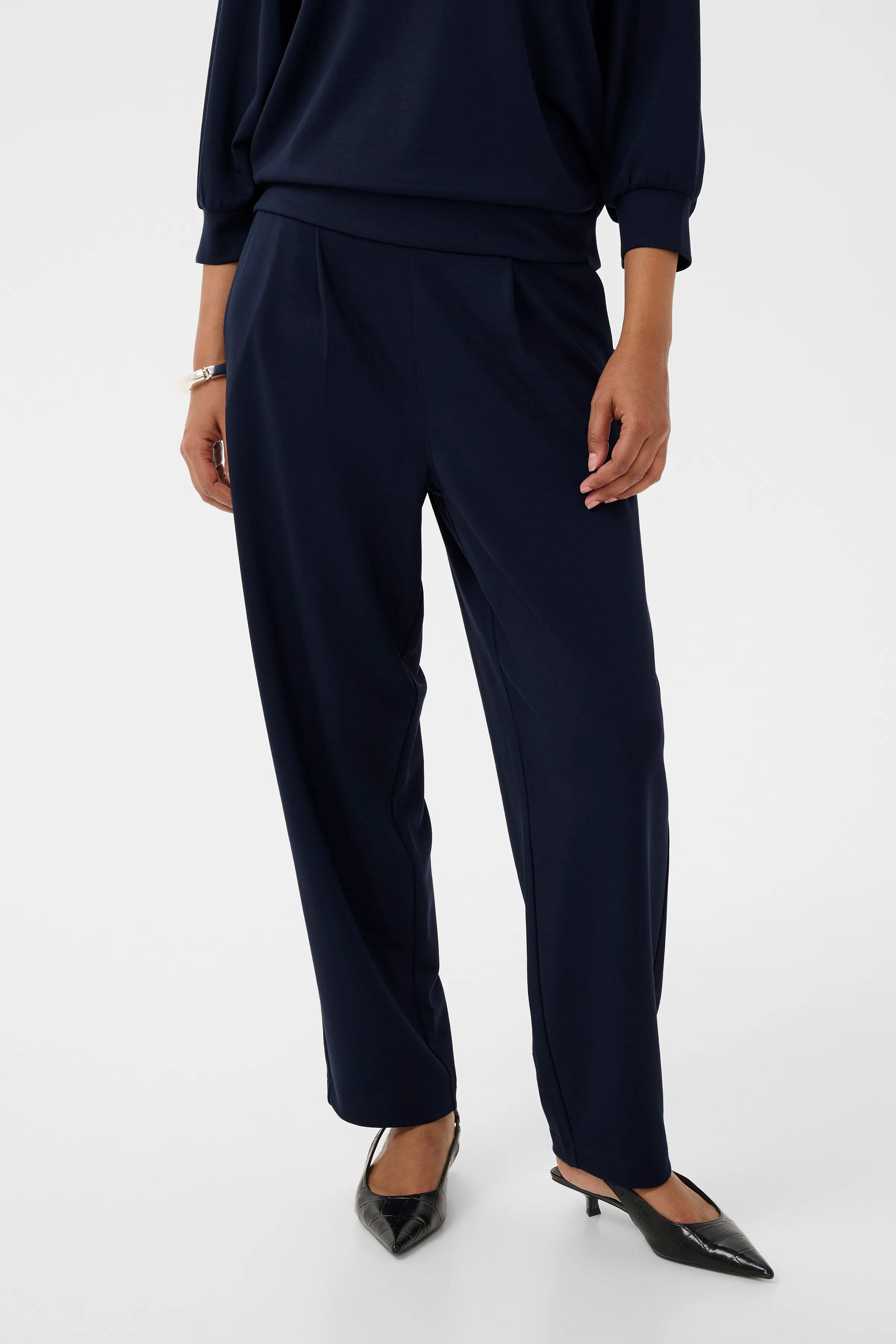 KAnaya Trousers in midnight/white stripe / multi color cotton