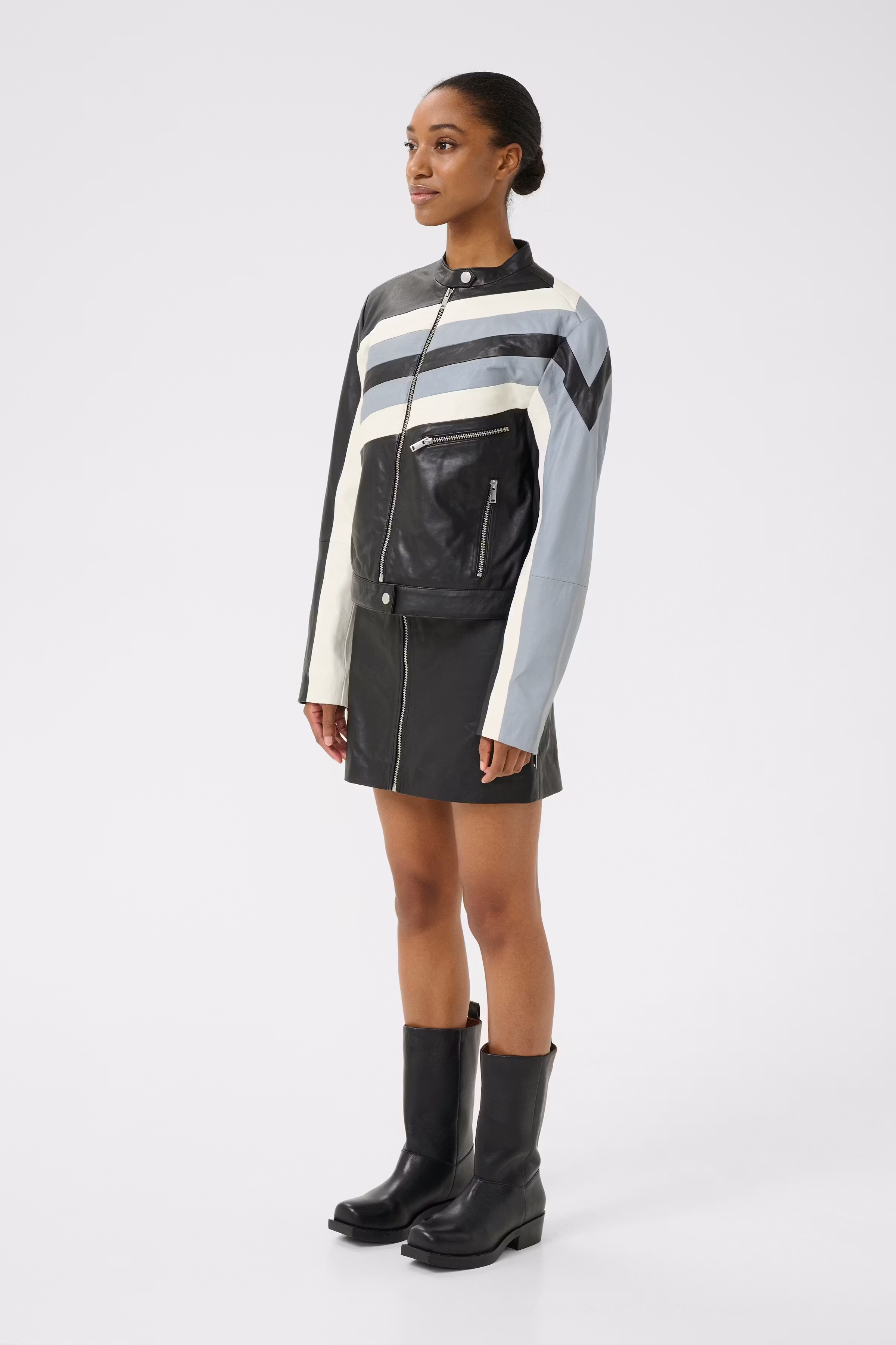 GZamida Leren jack LOOKBOOK FRONT 10910255-100017