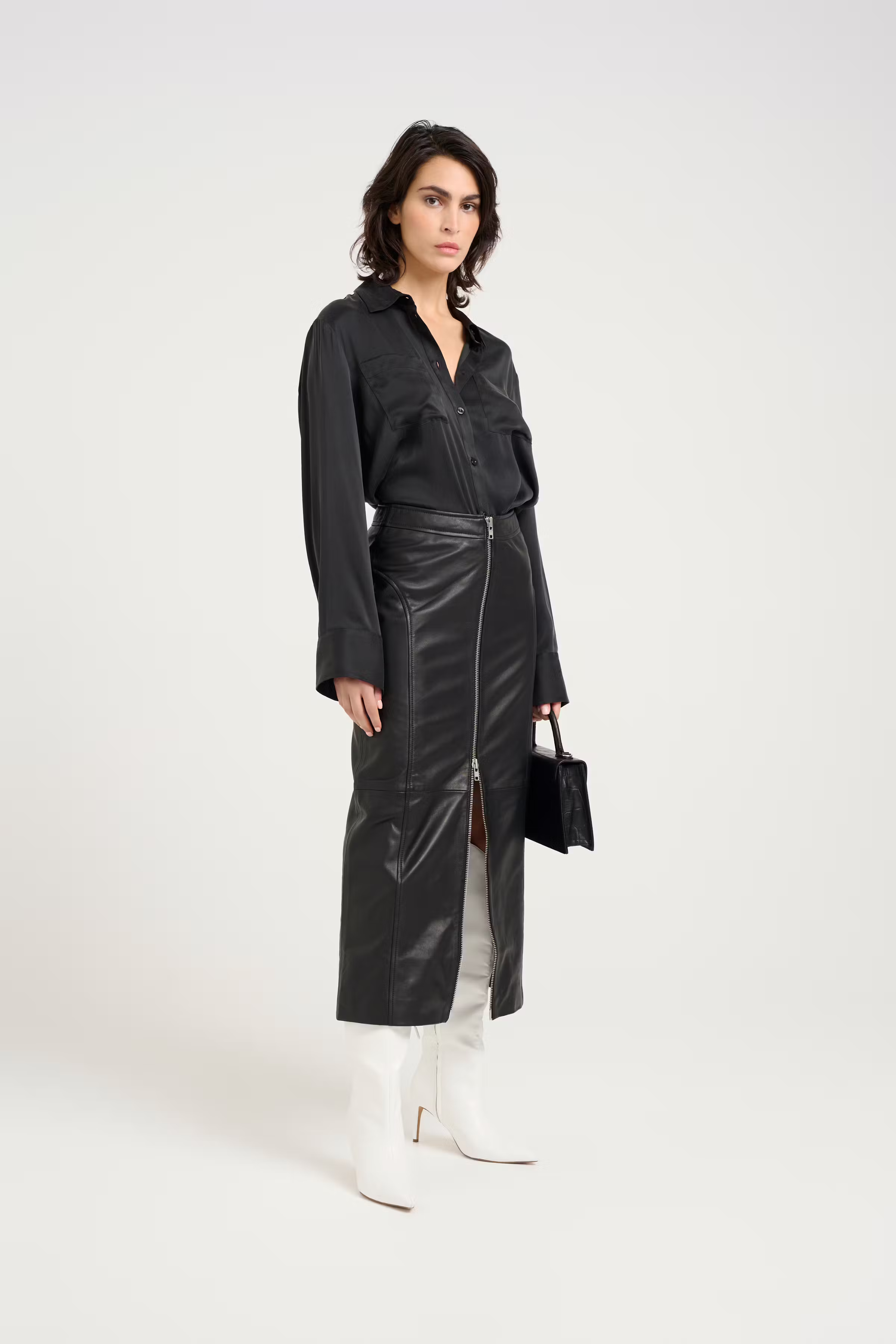 KhalieGZ Lædernederdel LOOKBOOK FRONT 10909782-100017