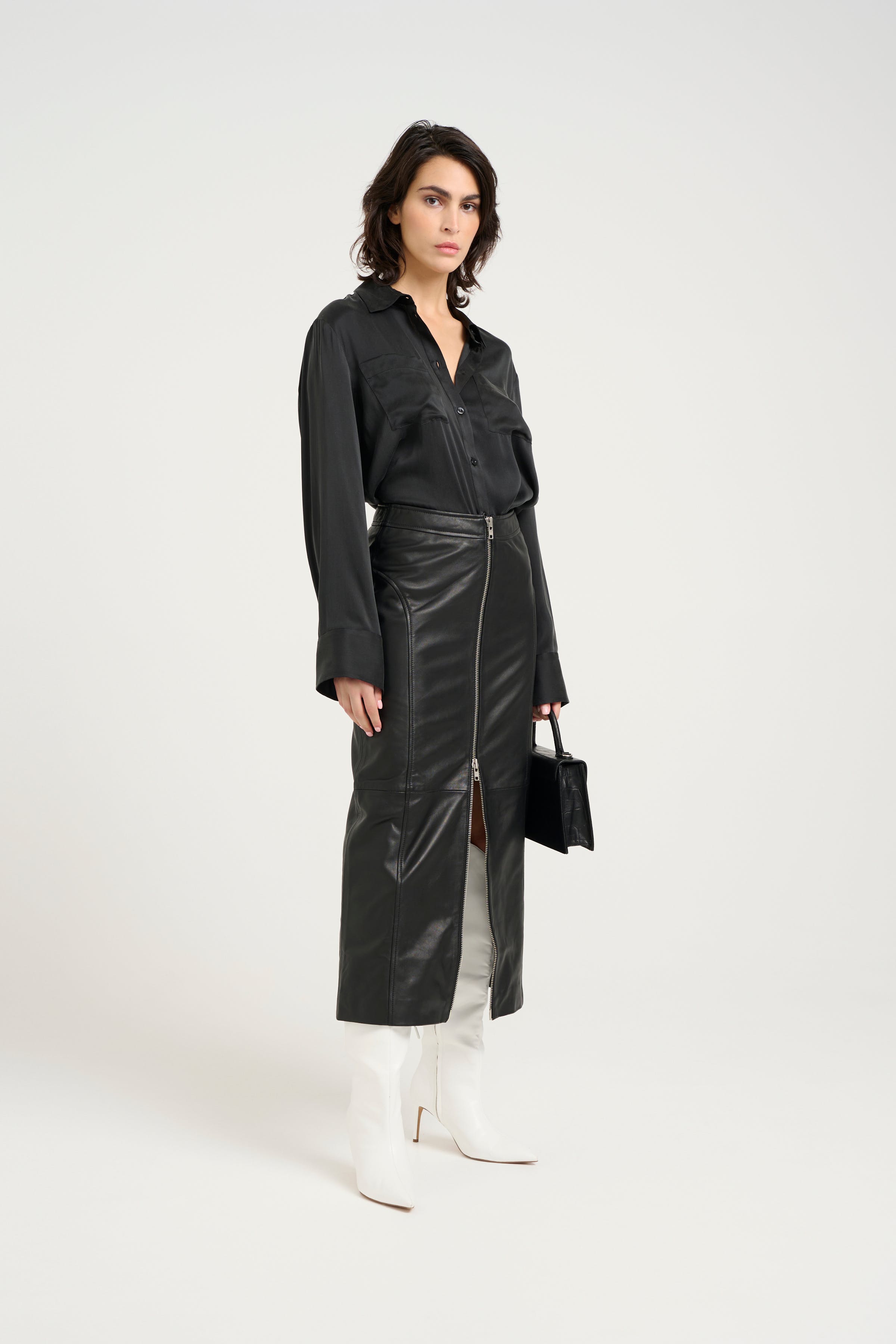 KhalieGZ Lædernederdel LOOKBOOK FRONT 10909782-100017