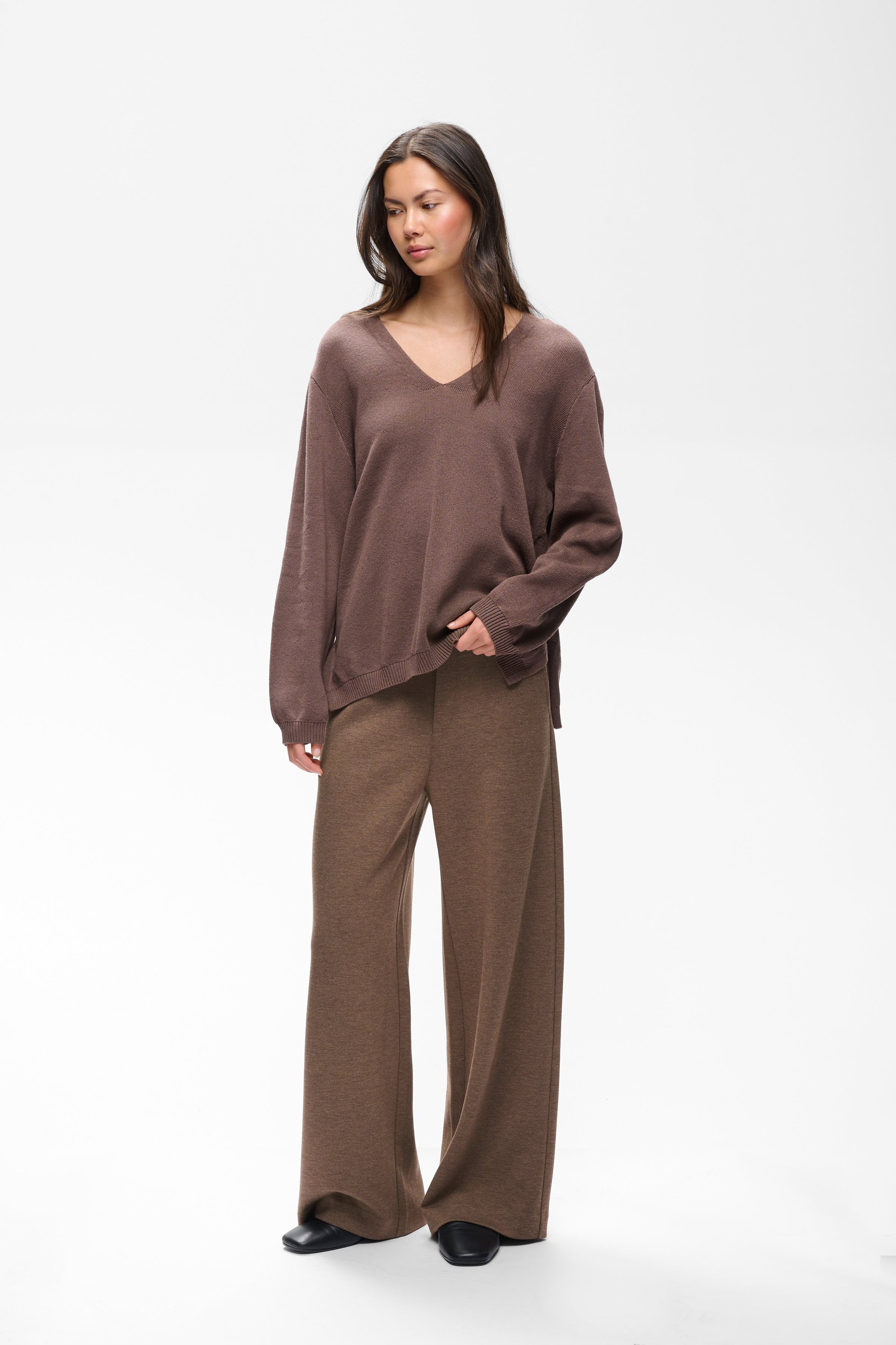 GincetteIW Melange Bukser LOOKBOOK FRONT 30110741-1813071