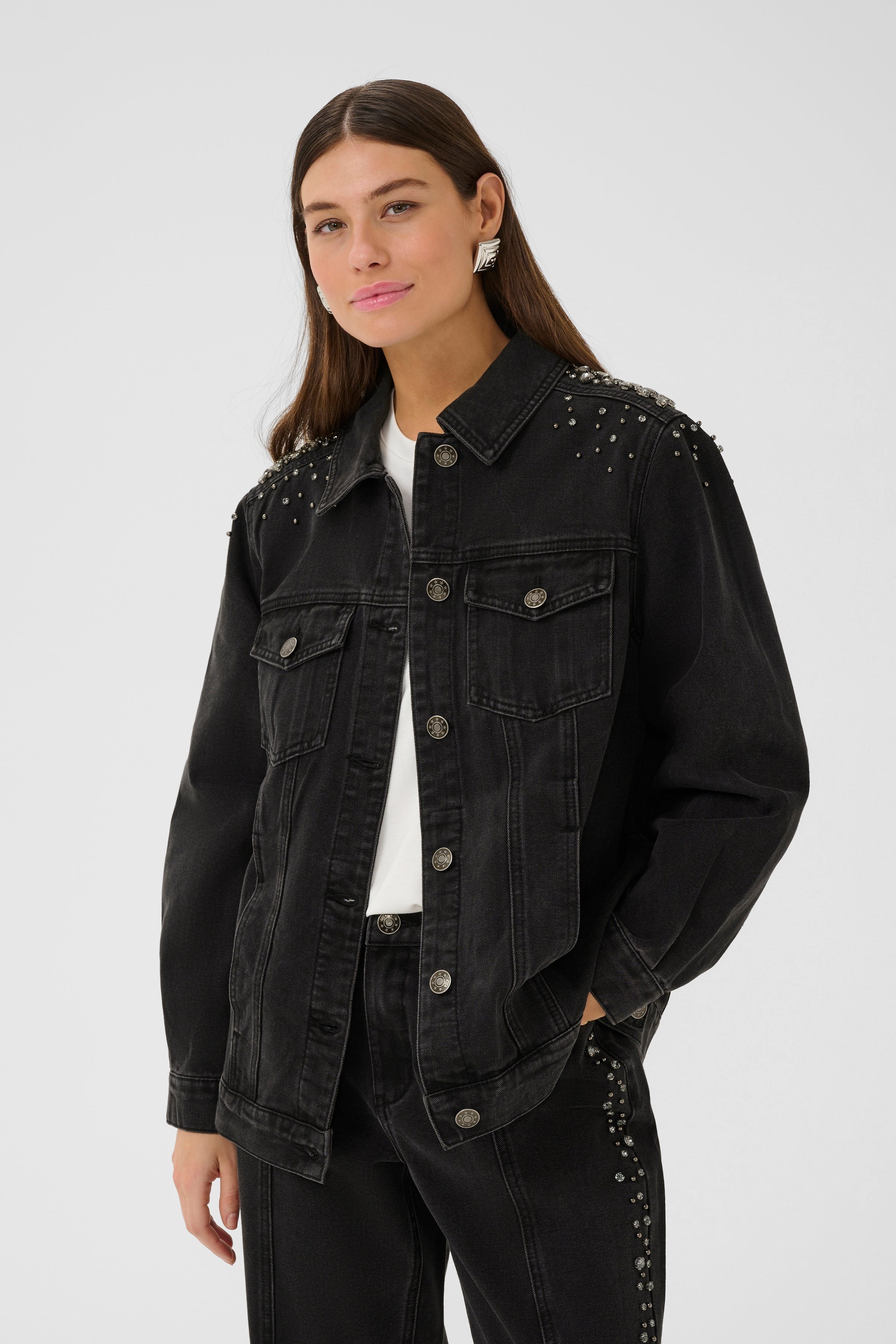 CUcally Denimjacka med strass LOOKBOOK FRONT 50112362-500064