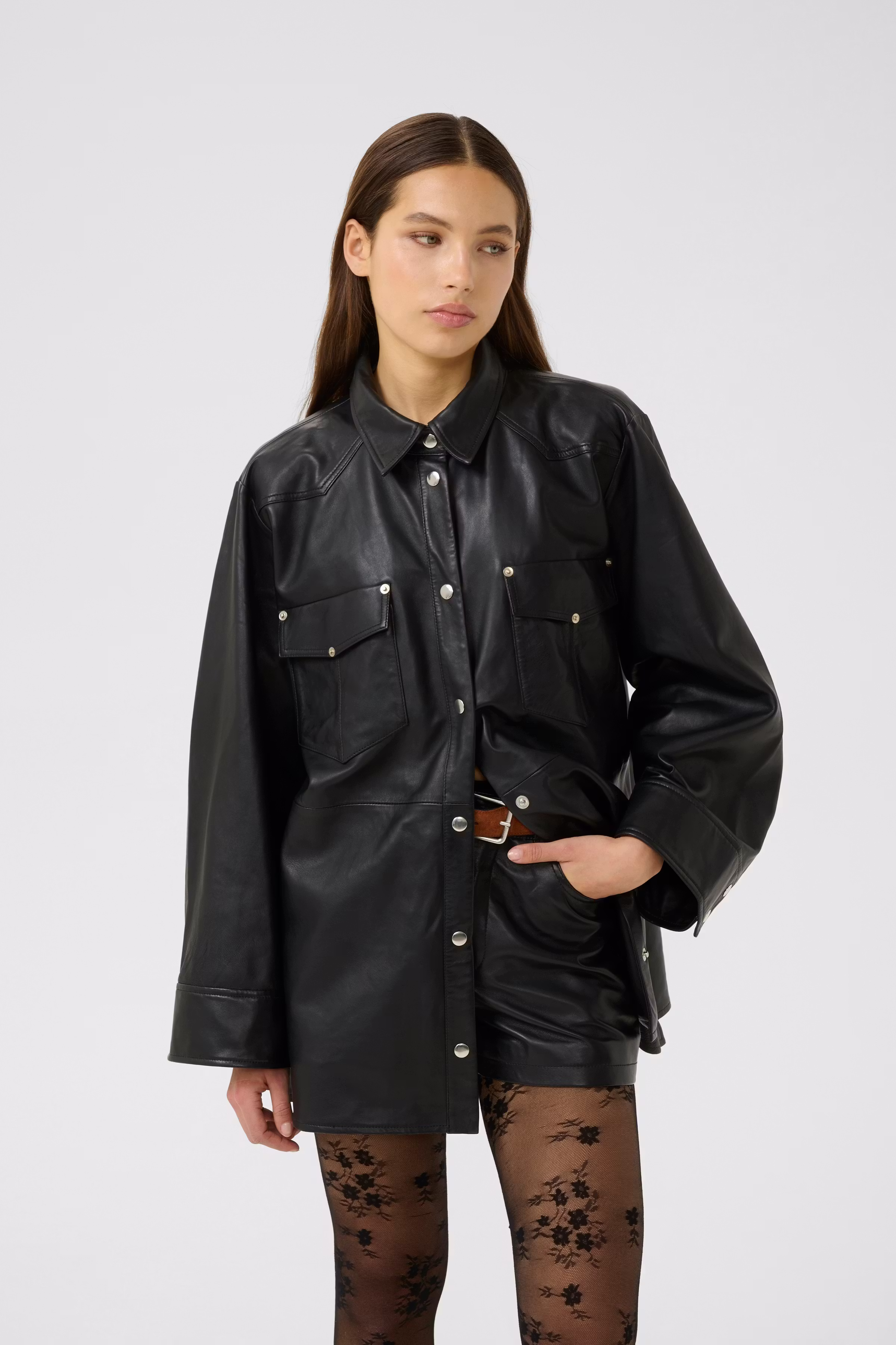 GZmarlie Læderskjorte LOOKBOOK FRONT 10910553-100017