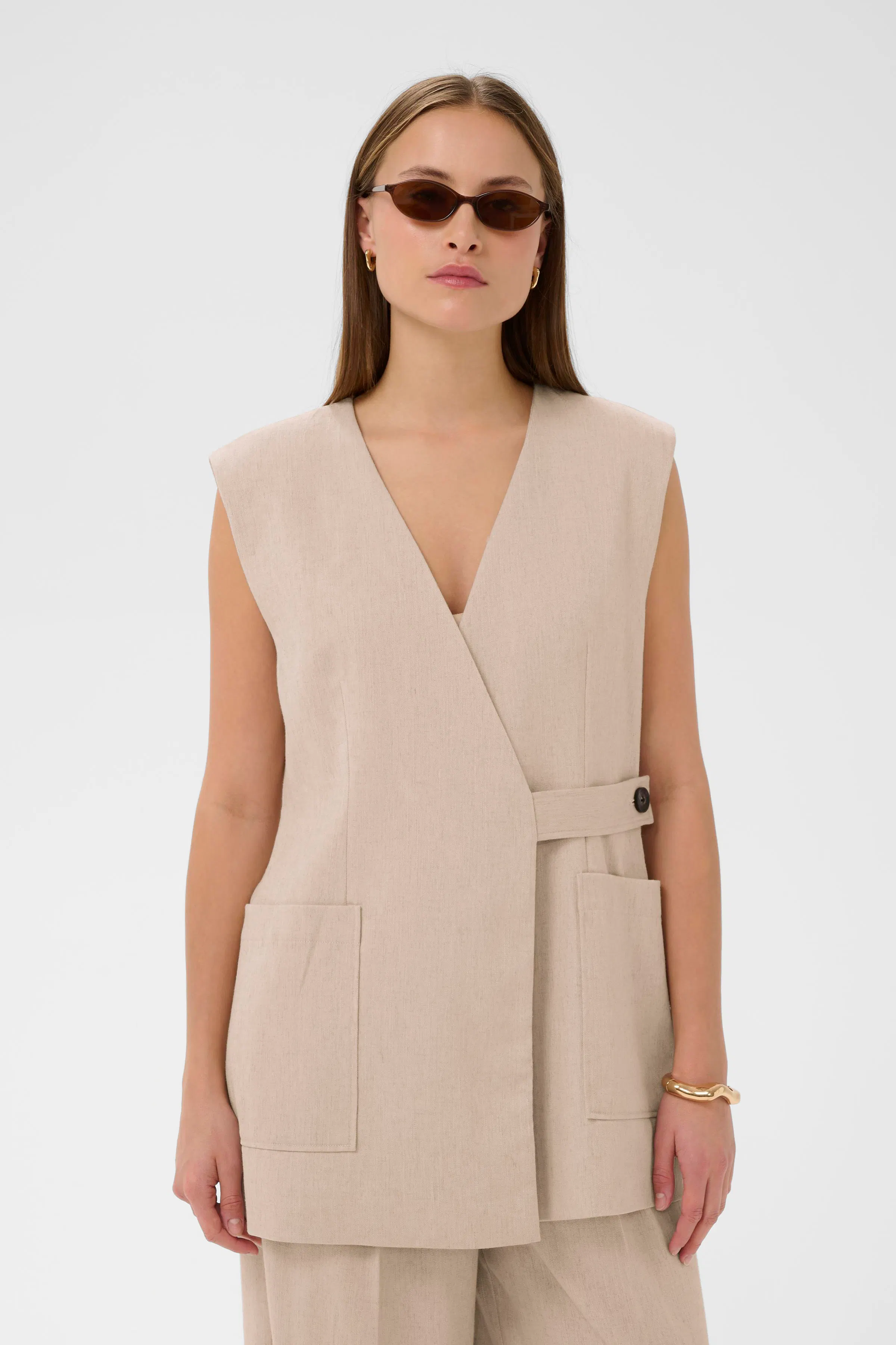 SLSofia Waistcoat in white pepper / nature colour