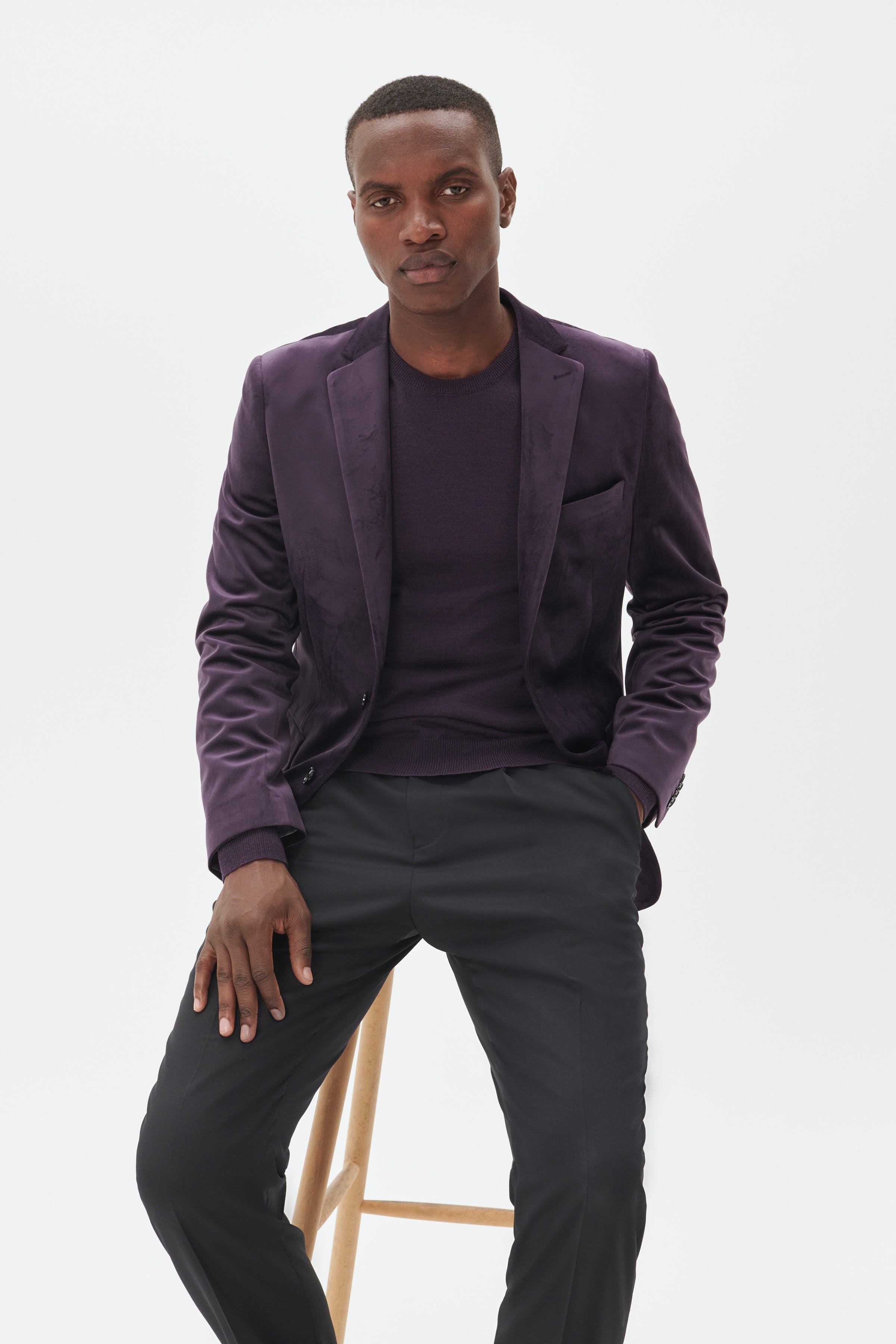 MAgeorge Velour Blazer LOCATION NONE 30205027-193712