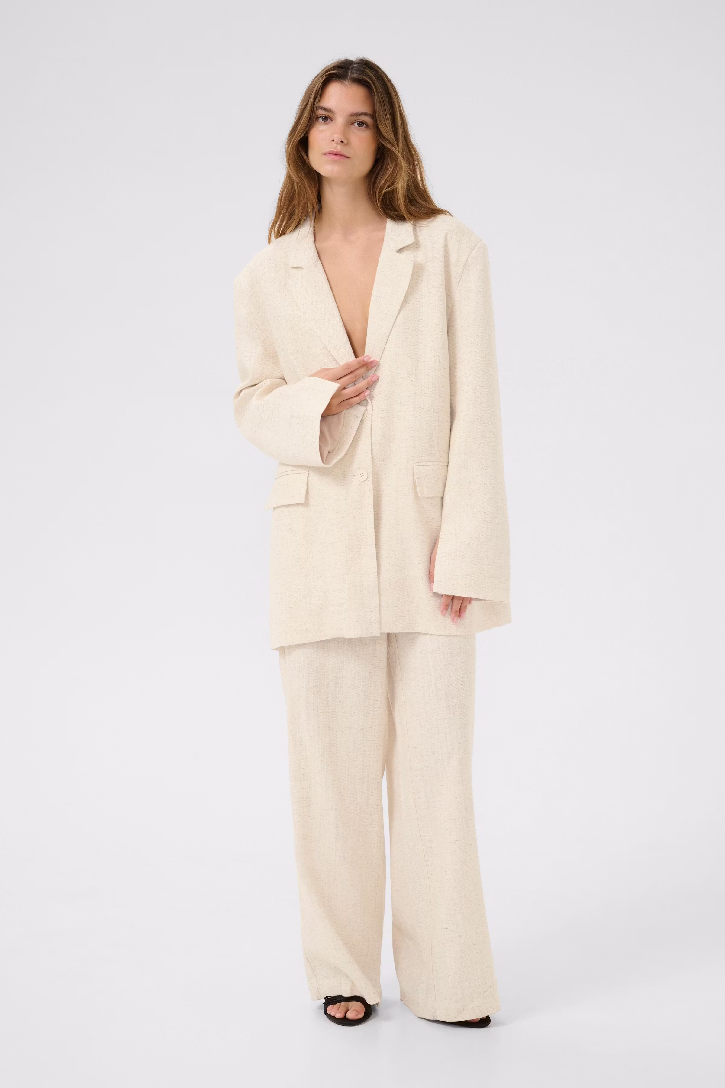 KBUmbro Blazer i linblanding LOOKBOOK FRONT 10105381-120703