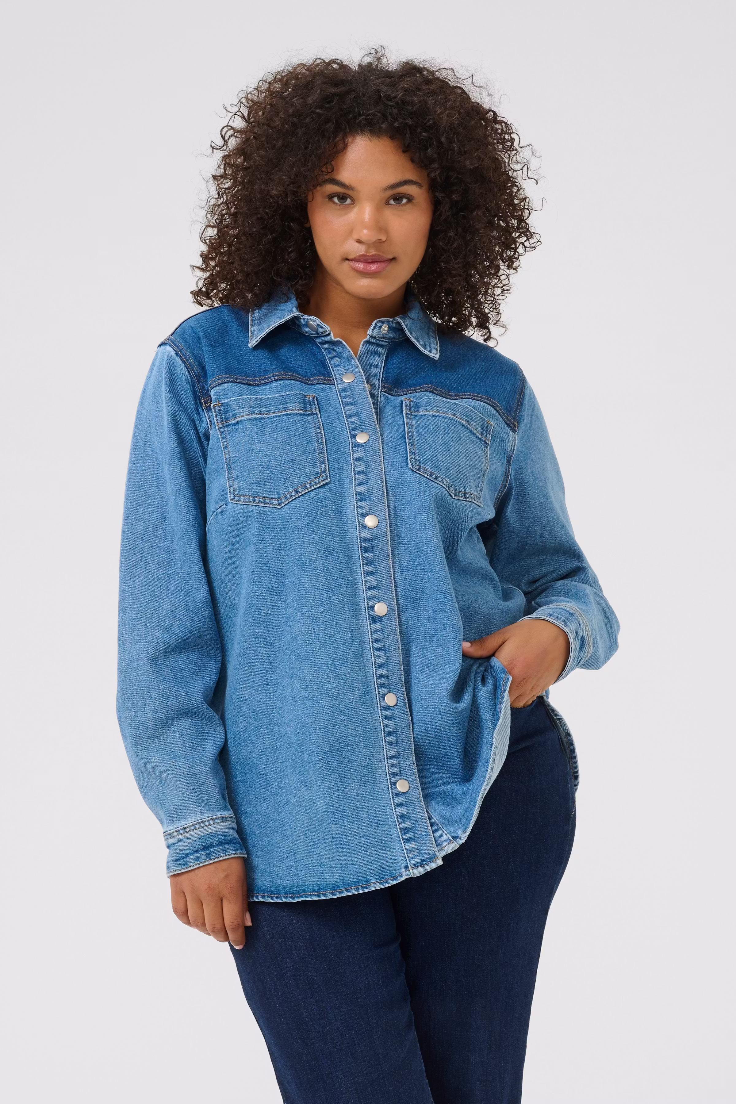 KCsandria Denim Overhemd LOOKBOOK FRONT 10583531-102989