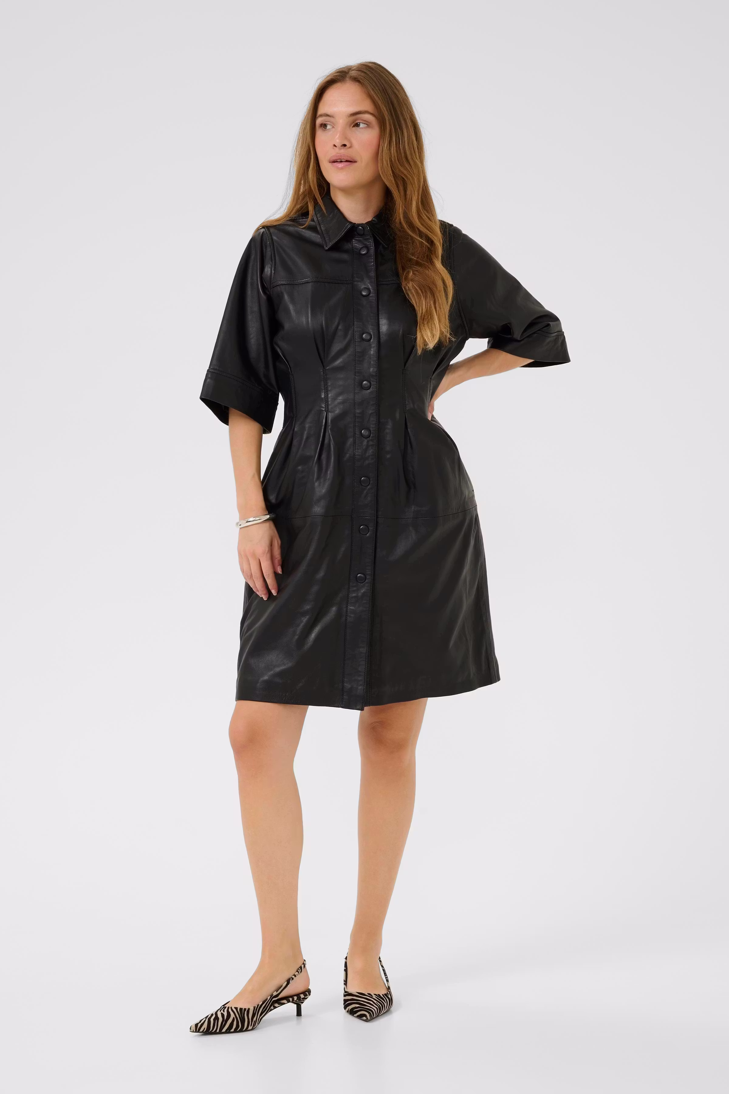 CUlima Leren jurk LOOKBOOK FRONT 50112350-500012