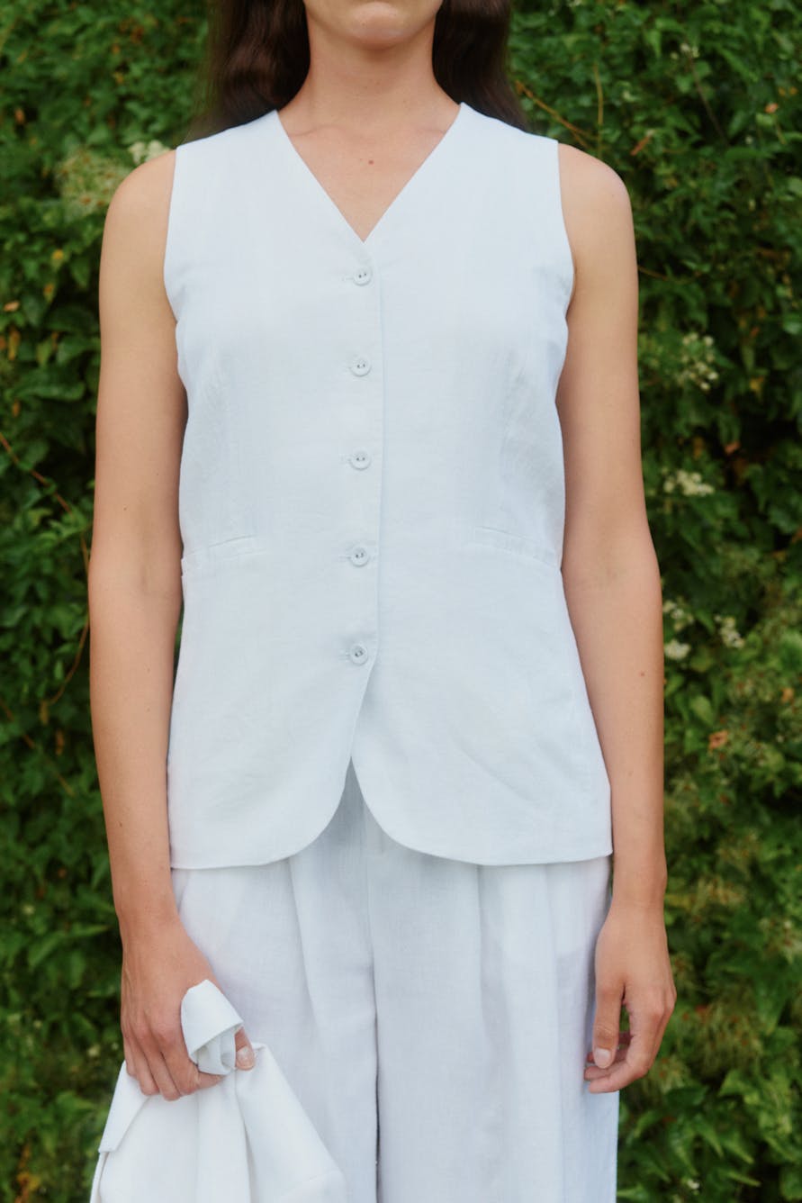 FaridaIW Linnen Vest LOCATION NONE 30110439-300001