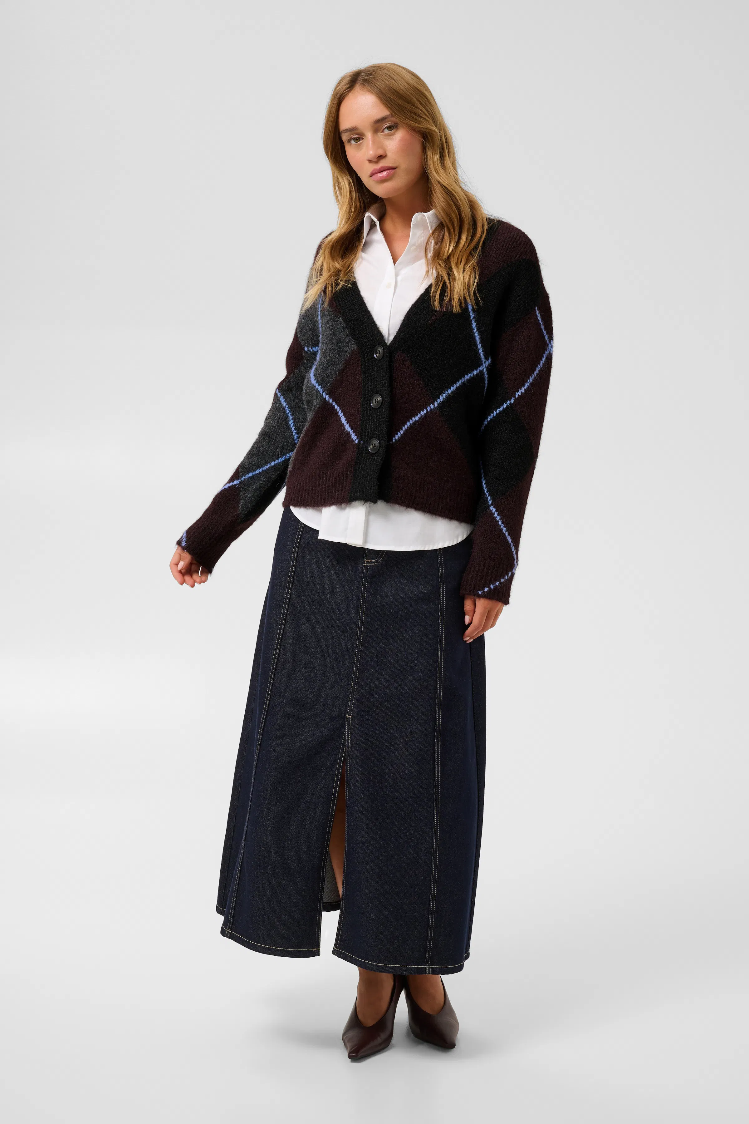 KAgrith Argyle Cardigan LOOKBOOK FRONT 10512617-109970