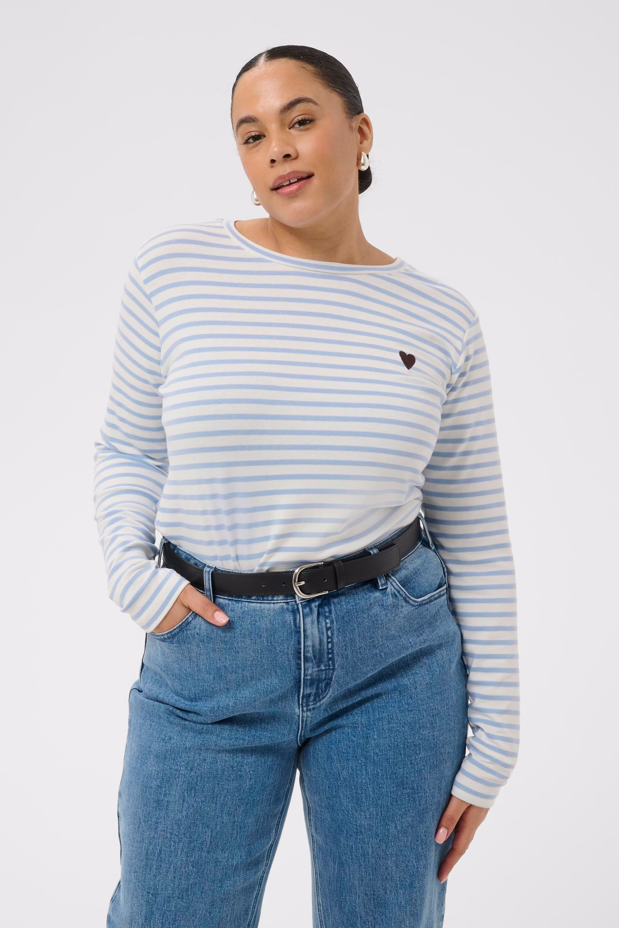 KClia Stribet Langærmet T-shirt LOOKBOOK FRONT 10580179-110093