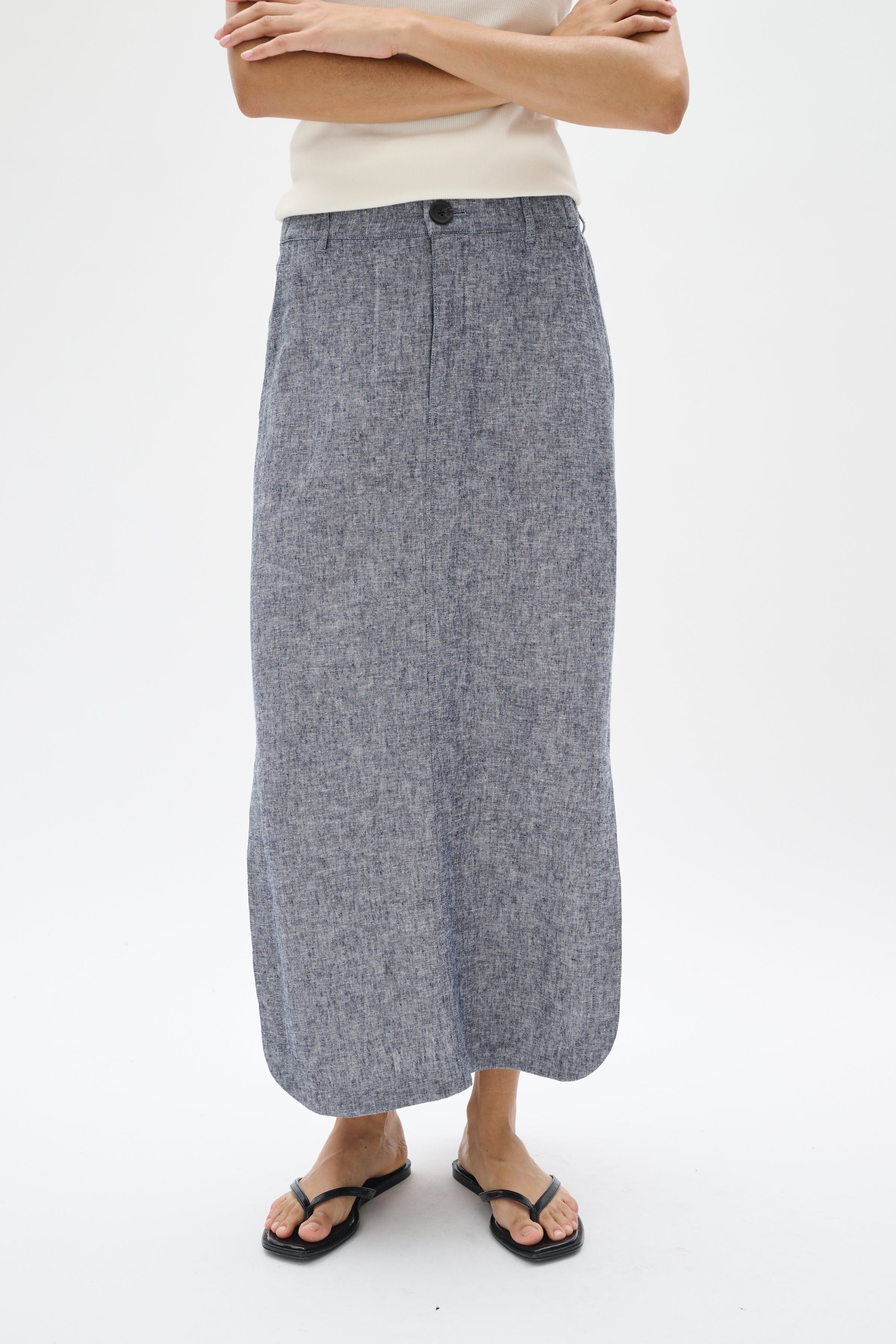 RimoneIW Linnen Rok LOOKBOOK FRONT 30110364-302004