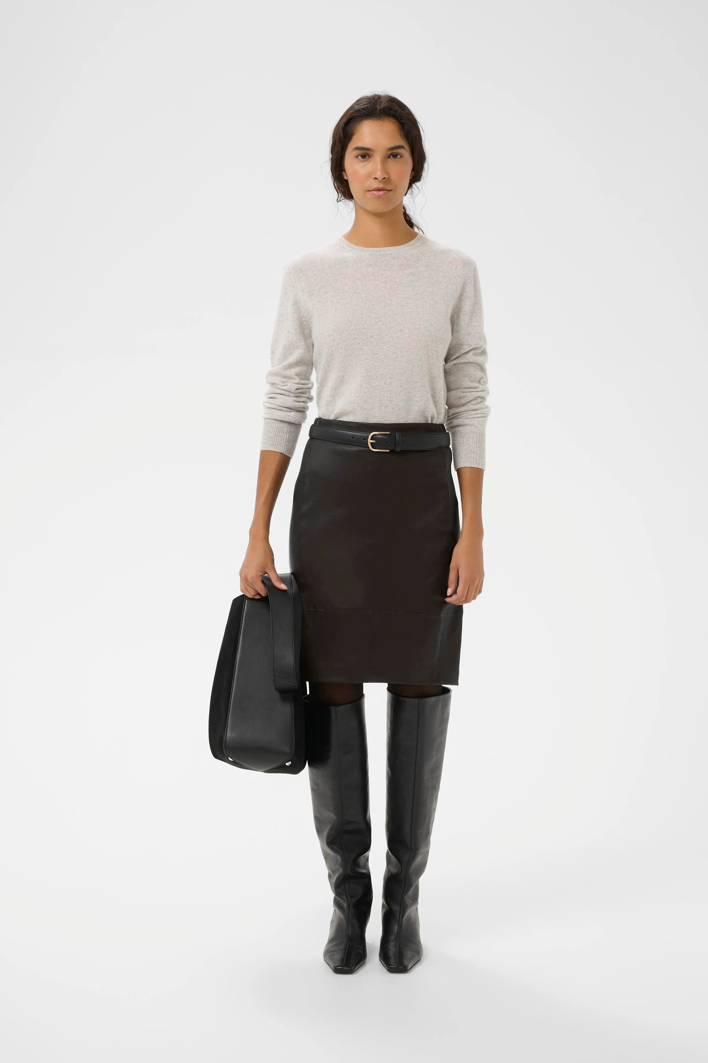 BrodiaIW Skirt in black lamb leather