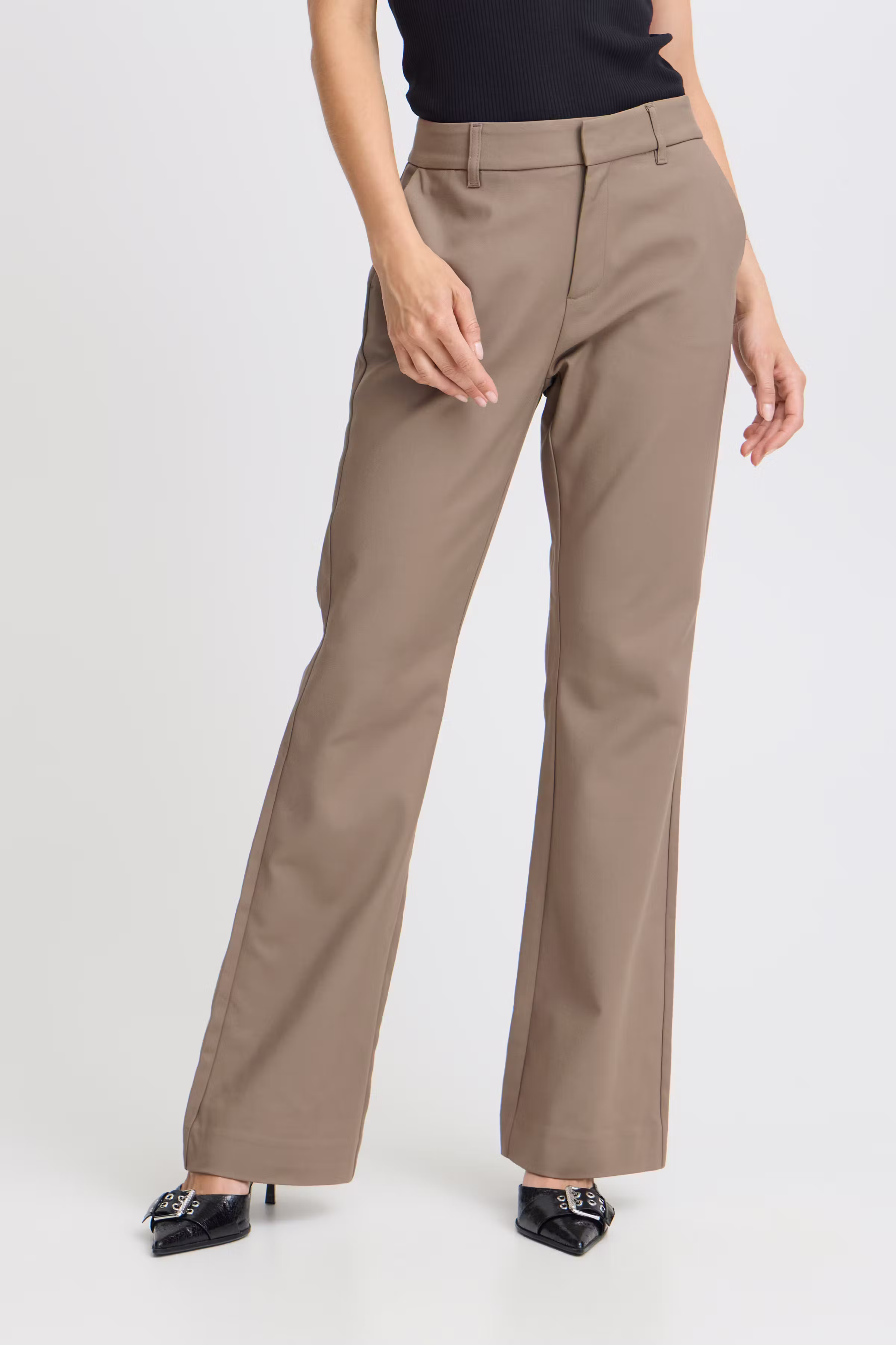 PZBINDY High Waist Bootcut Leg Bukser LOOKBOOK FRONT 50207207-181112