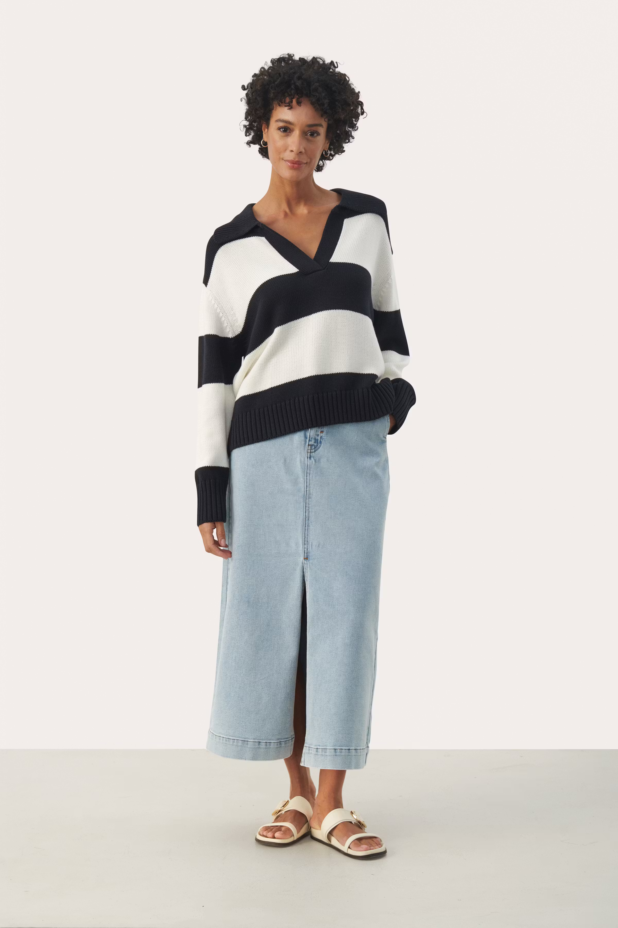 ElindaPW Striktrøje LOOKBOOK FRONT 30308436-302805