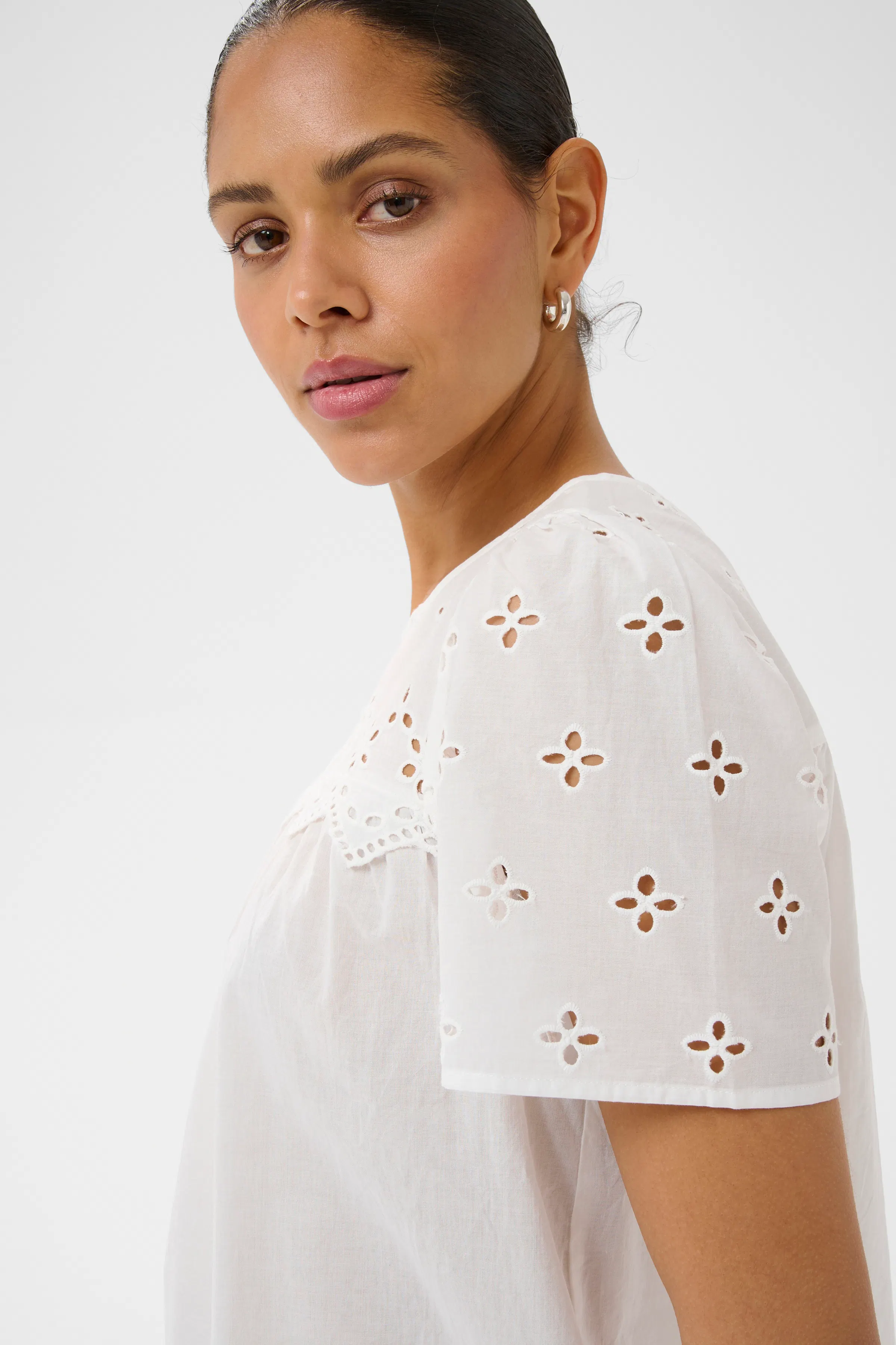 KAhill Blouse in soft chambray / blue polyester | KAFFE Clothing
