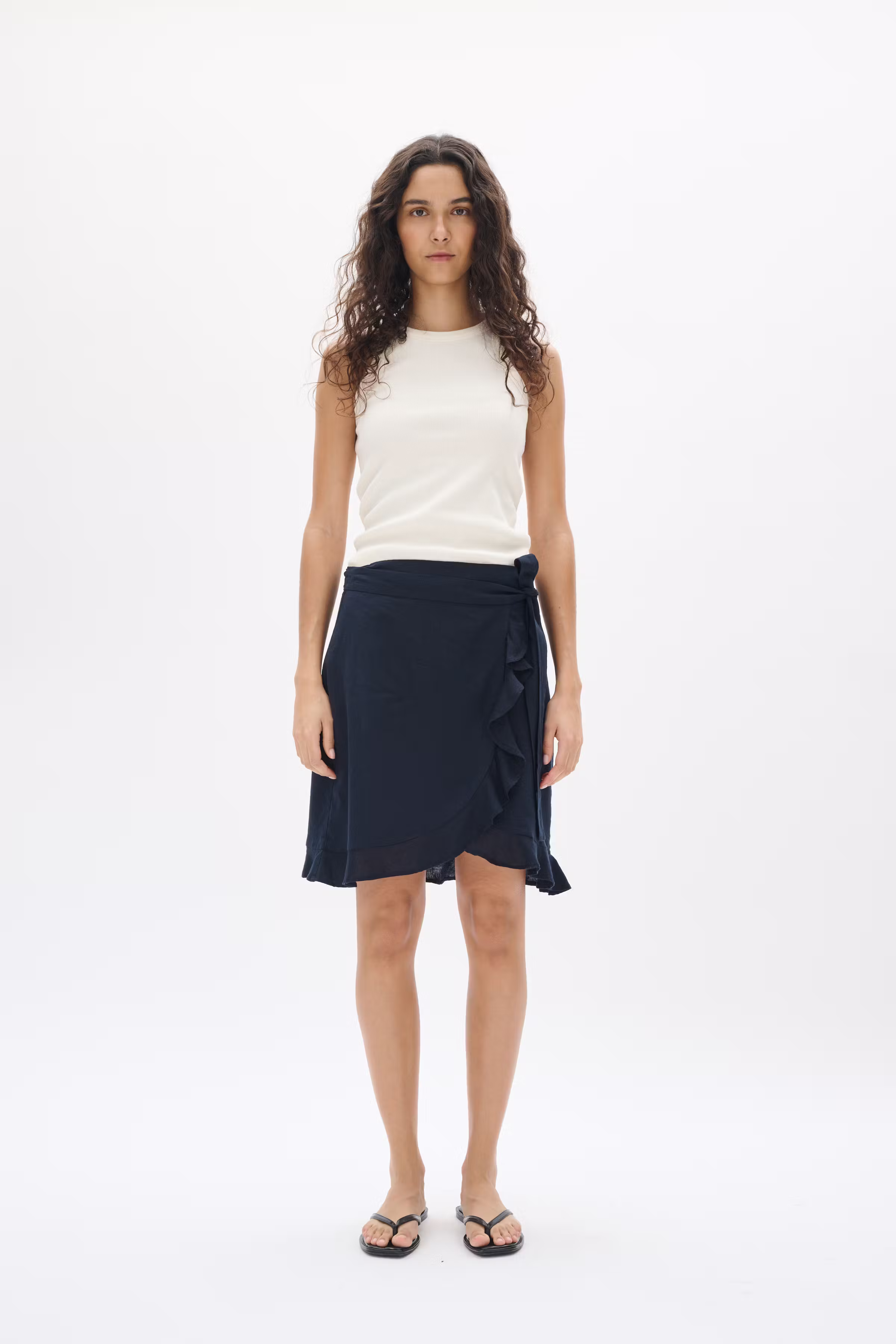 FaridaIW Linnen Rok LOOKBOOK FRONT 30110440-300005