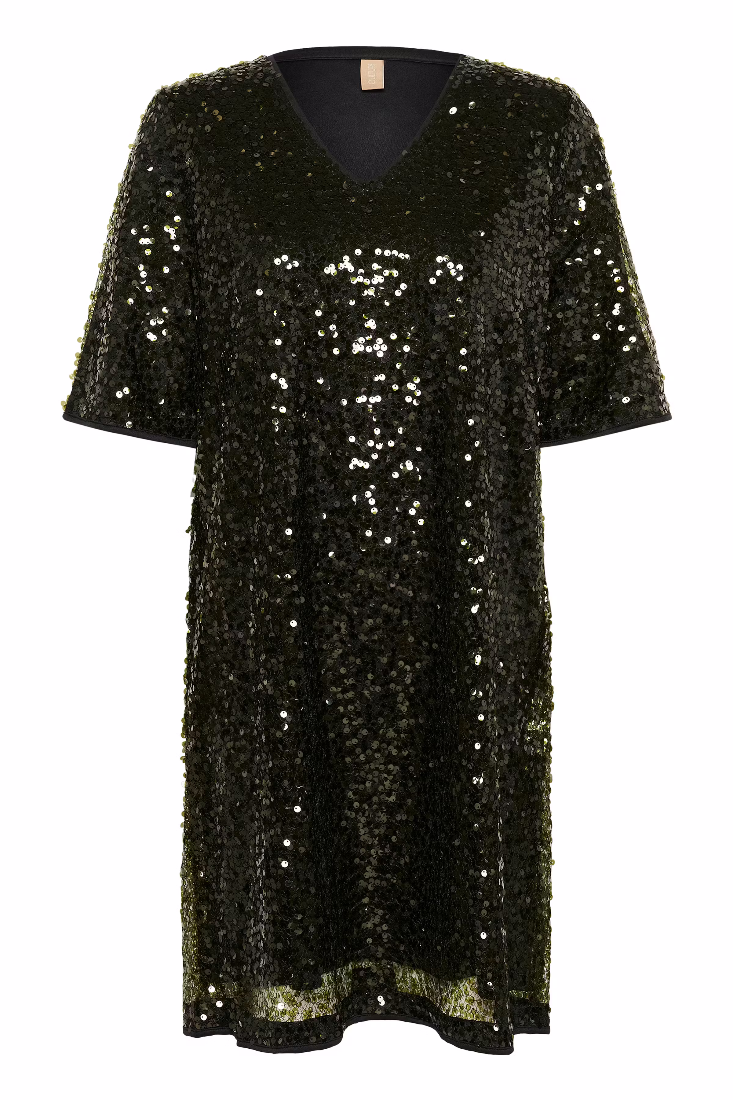 CUmelia Dark green Sequin dress PACK FRONT 50112480-190515