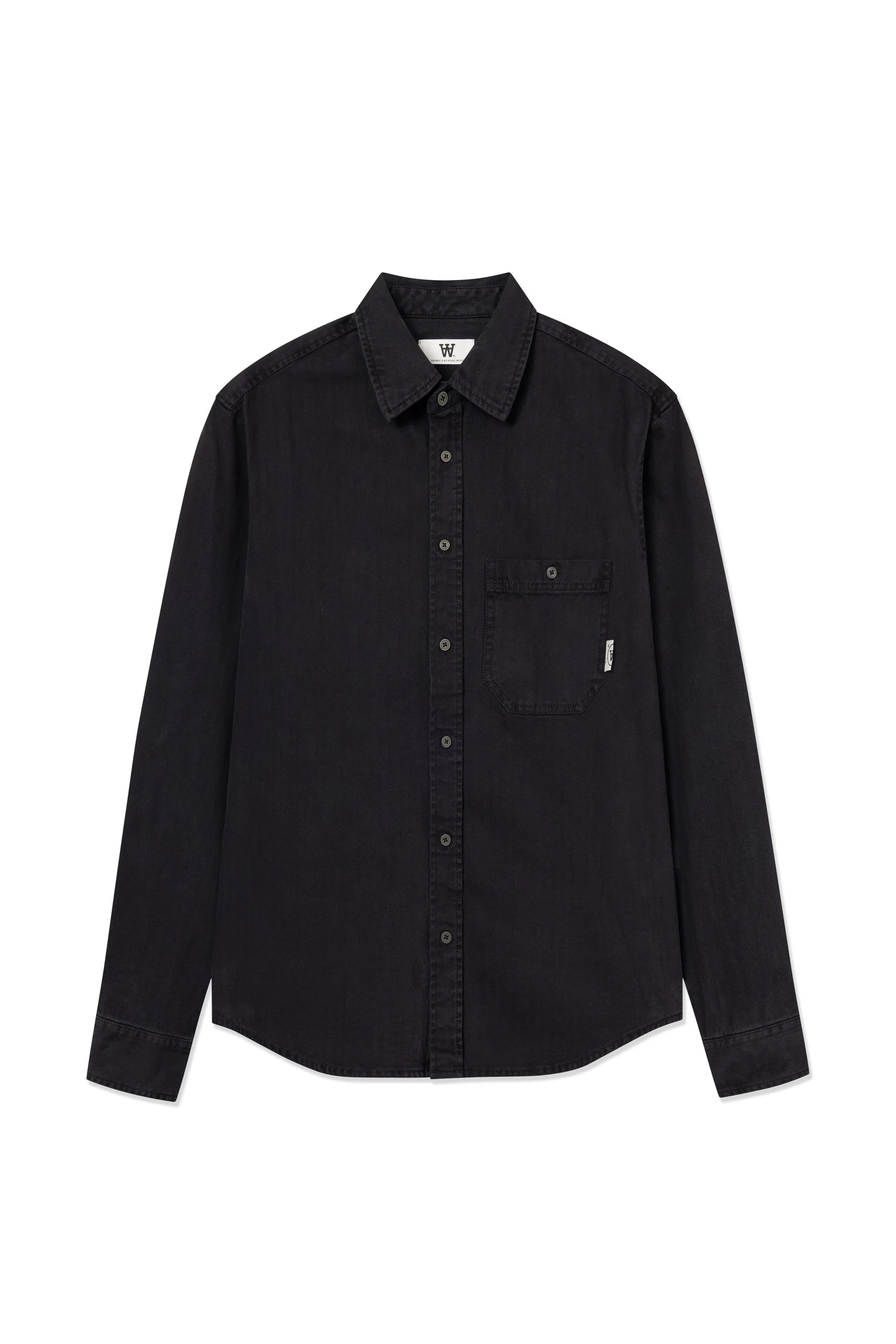 WWCooper Shirt in black sand / grey cotton | WoodWood