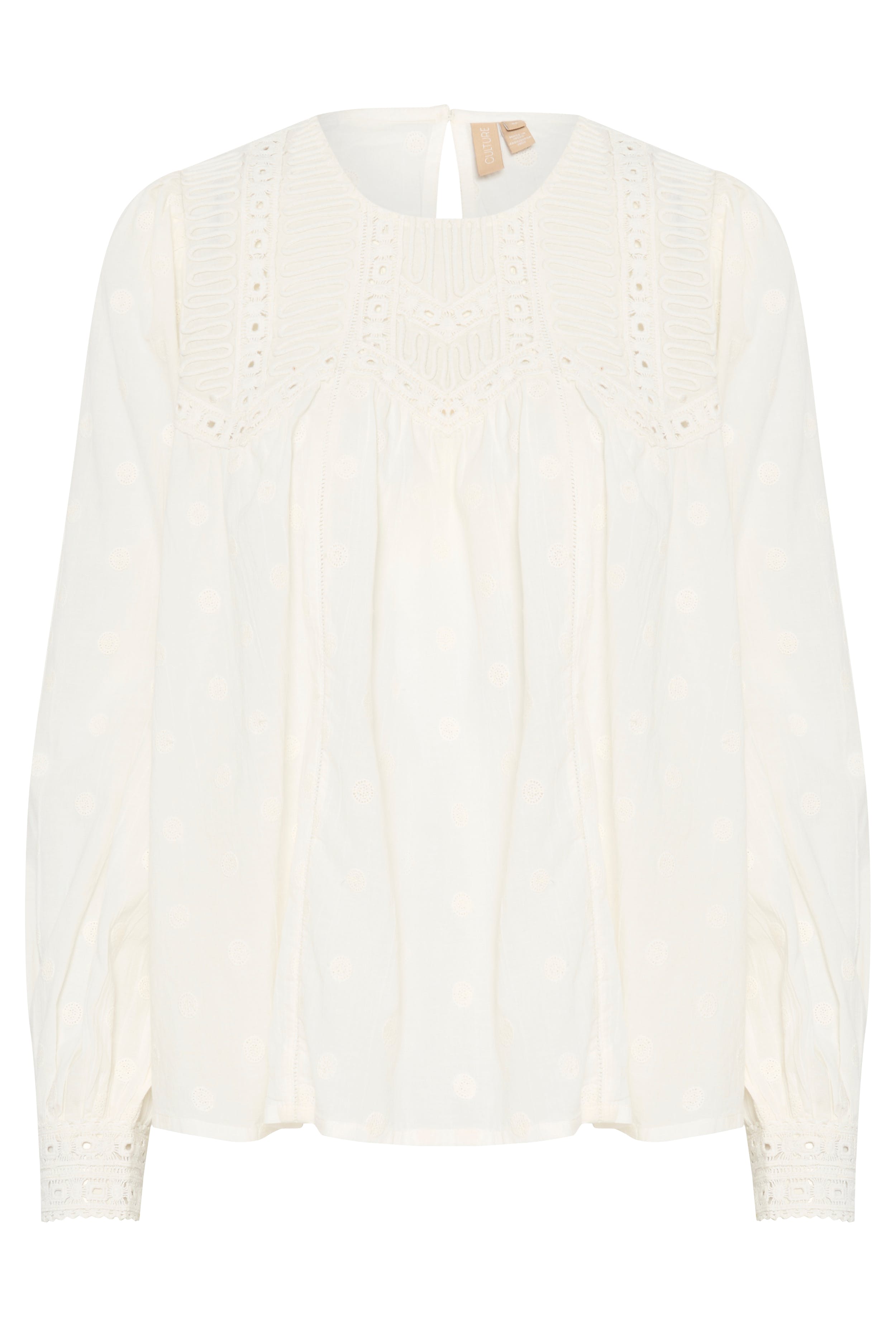 CUlena Blus med broderi PACK FRONT 50112136-500013