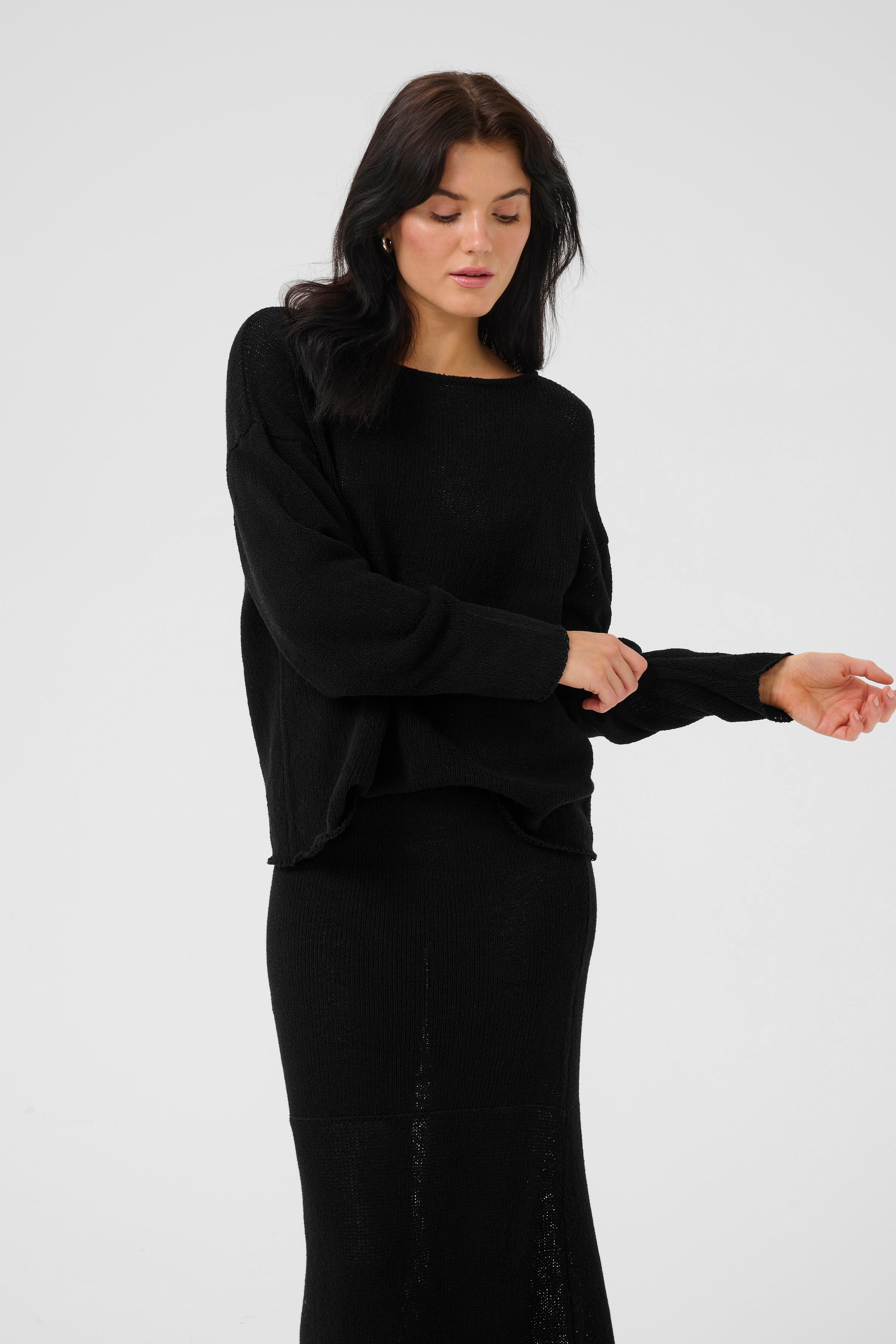 DivaMW Strikket hørbluse LOOKBOOK FRONT 10704716-100031