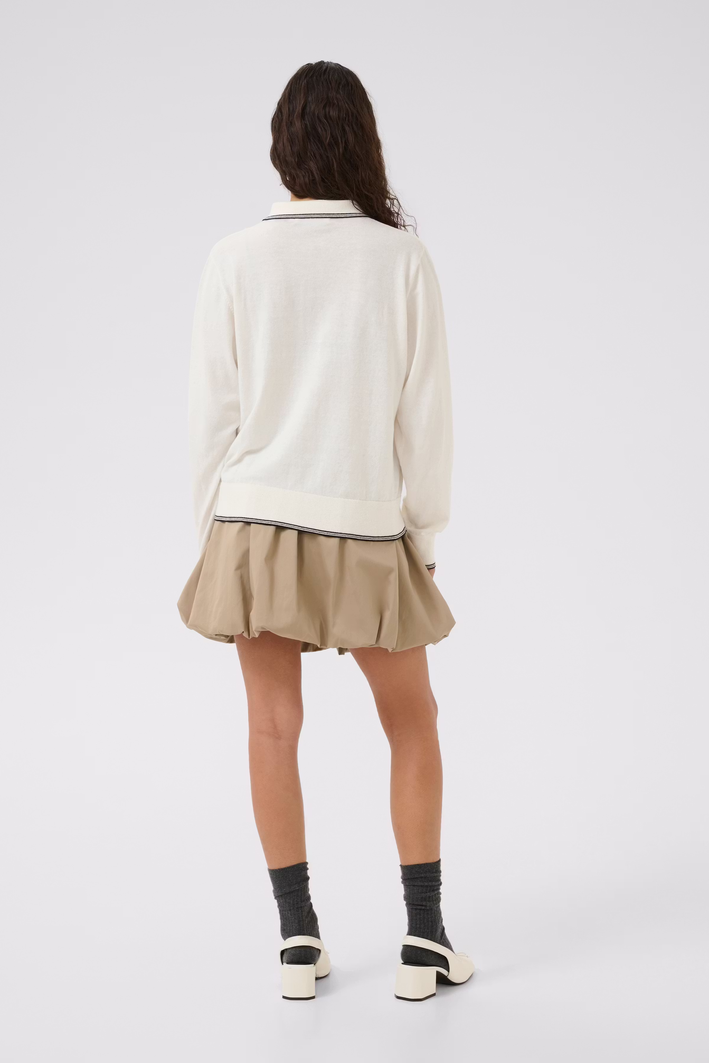 KBZabrina Stickad pikétröja LOOKBOOK BACK 10105682-110103