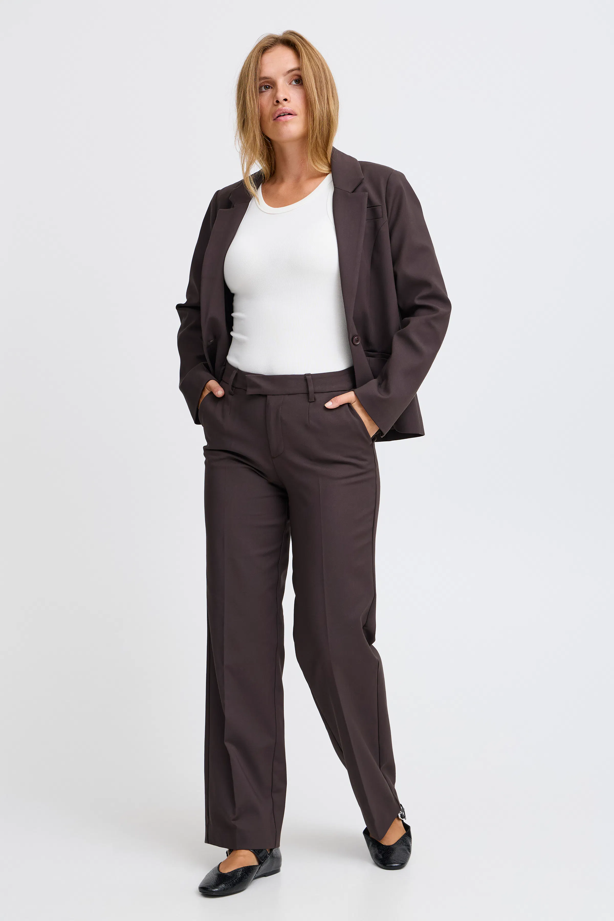 PZBINDY High Waist Wide Leg Bukser LOOKBOOK FRONT 50206519-191103