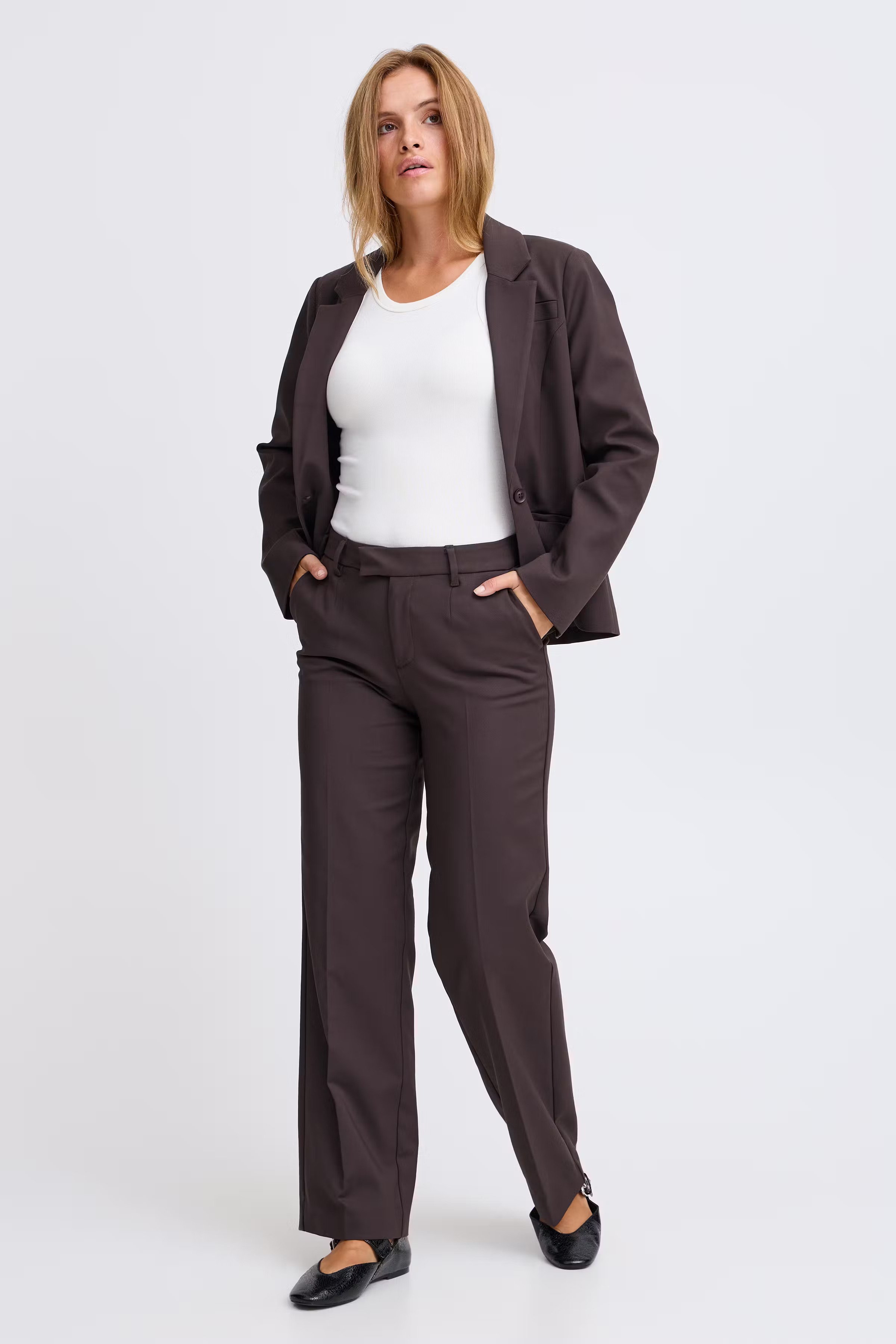 PZBINDY High Waist Wide Leg Bukser LOOKBOOK FRONT 50206519-191103