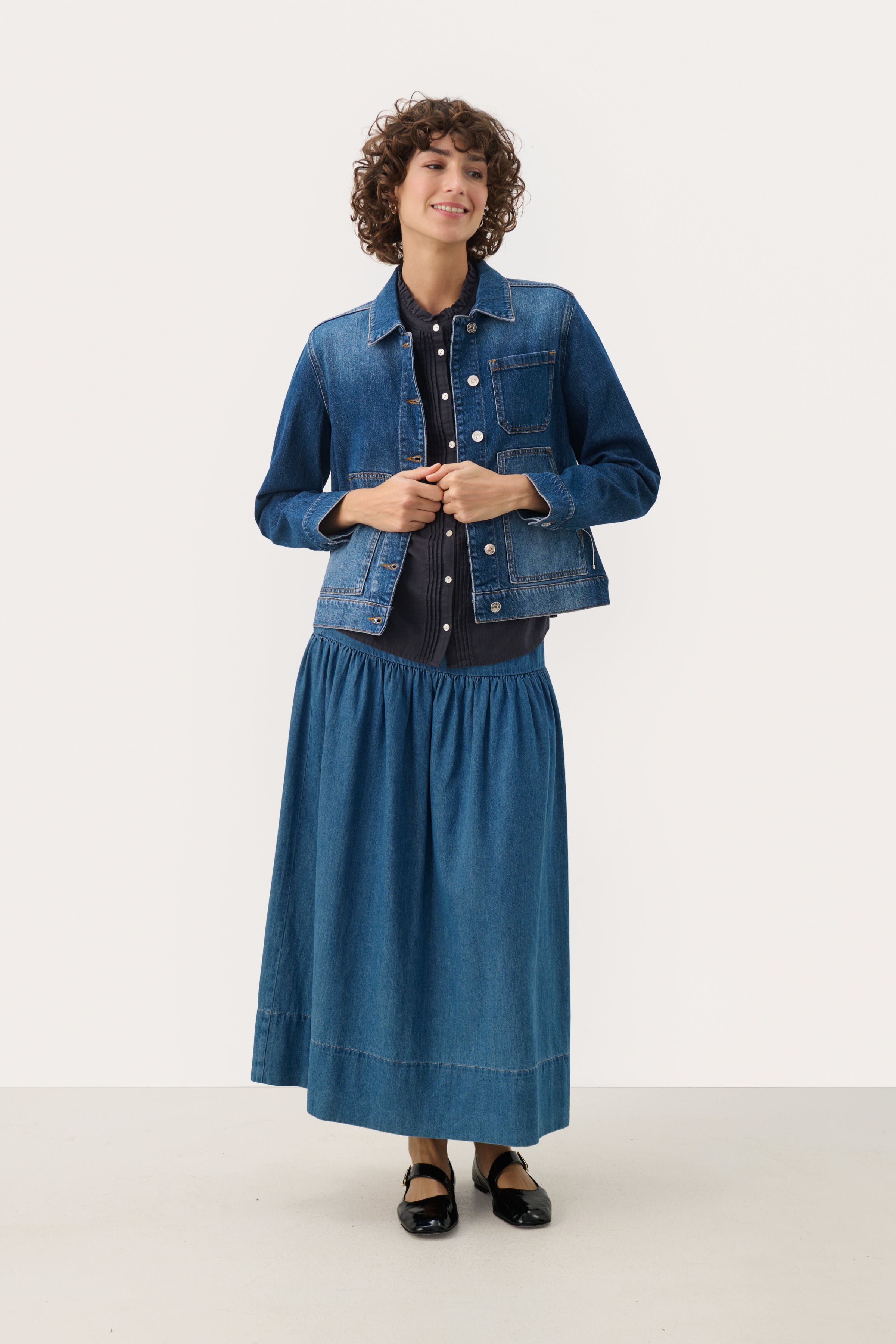 NanniePW Casual Denim Jacke LOOKBOOK FRONT 30309338-300156