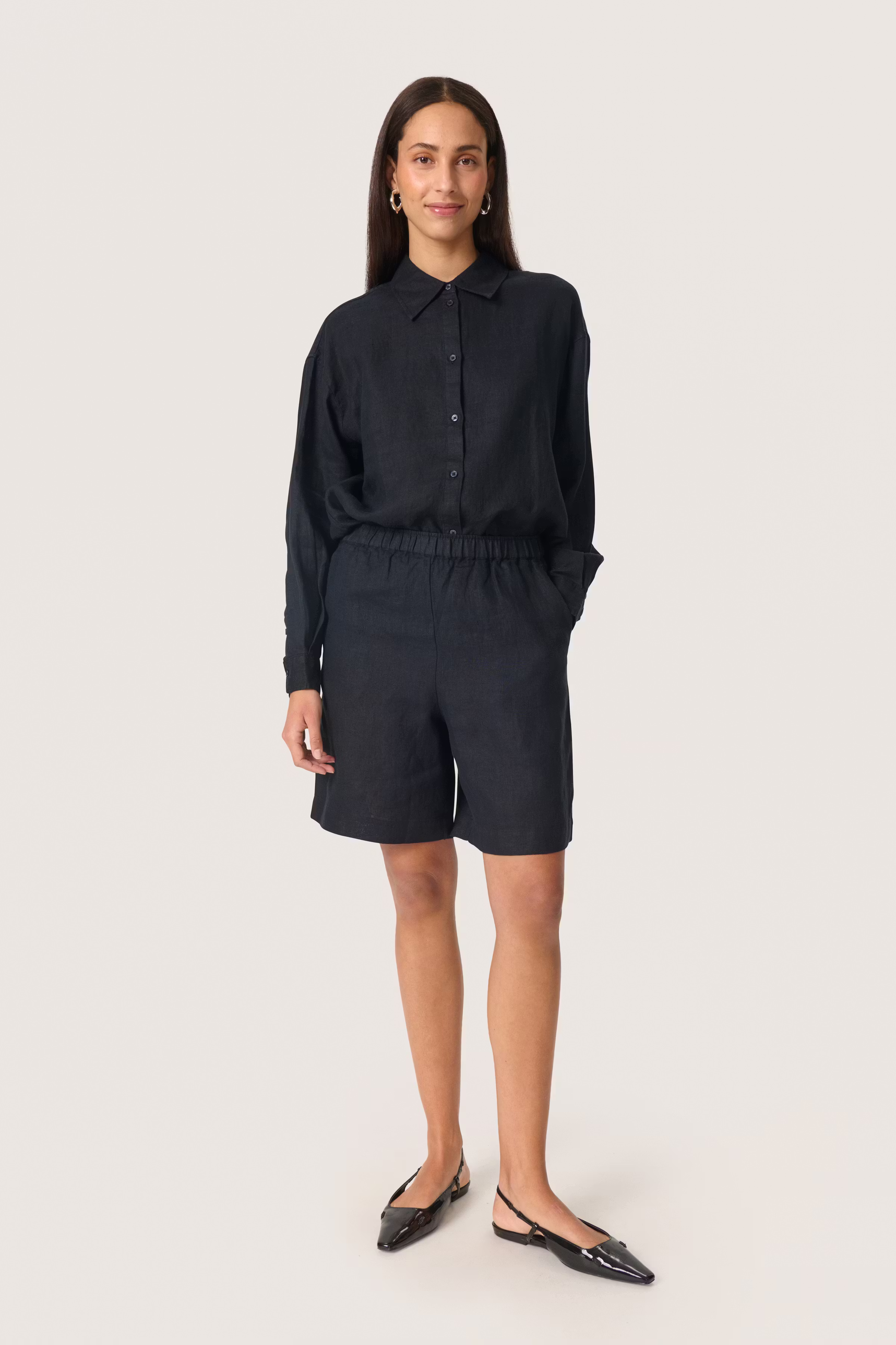 SLCelian Leinen Shorts LOOKBOOK FRONT 30408215-194008