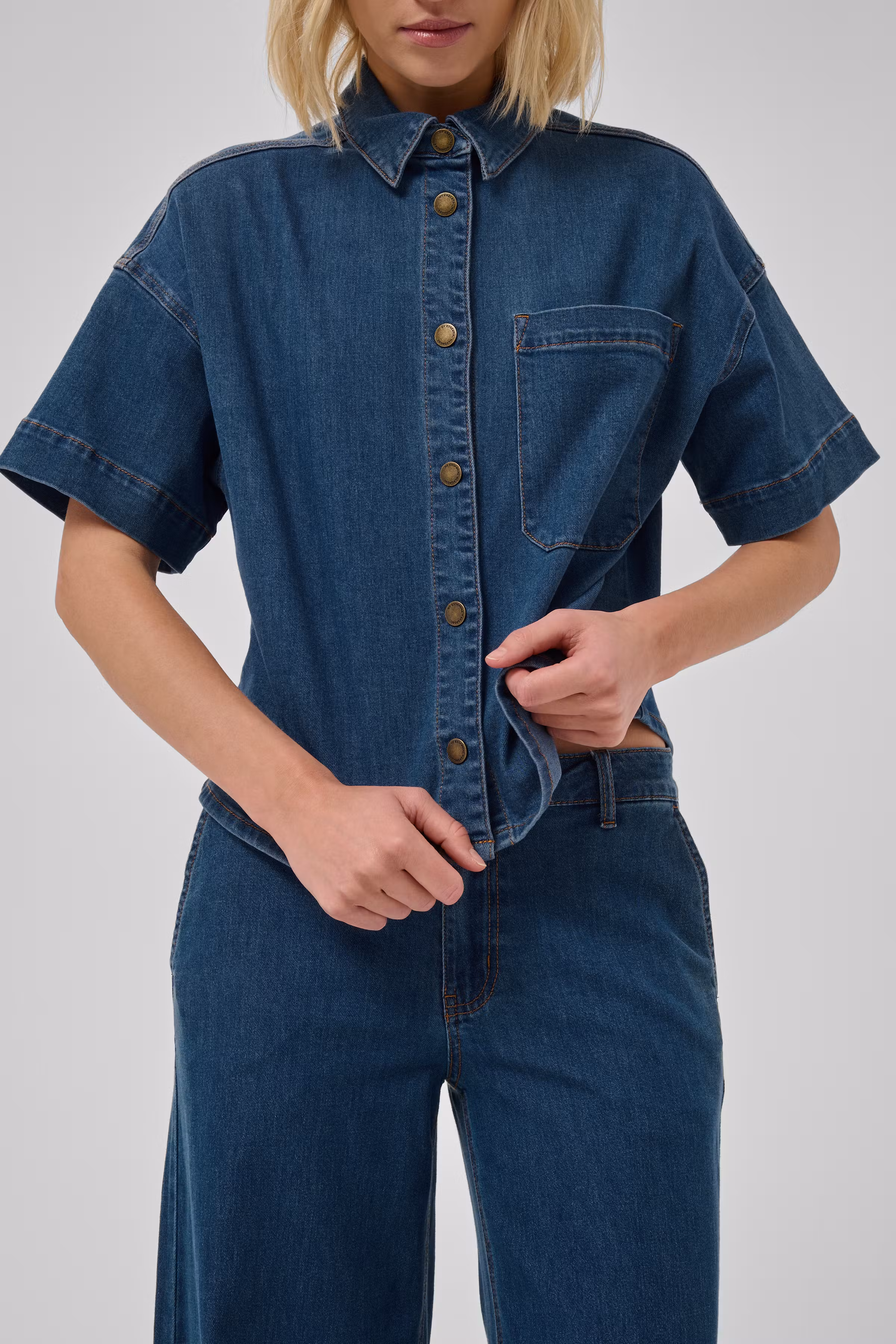 MWLinn Denim overhemd LOOKBOOK DETAIL 10705461-109496