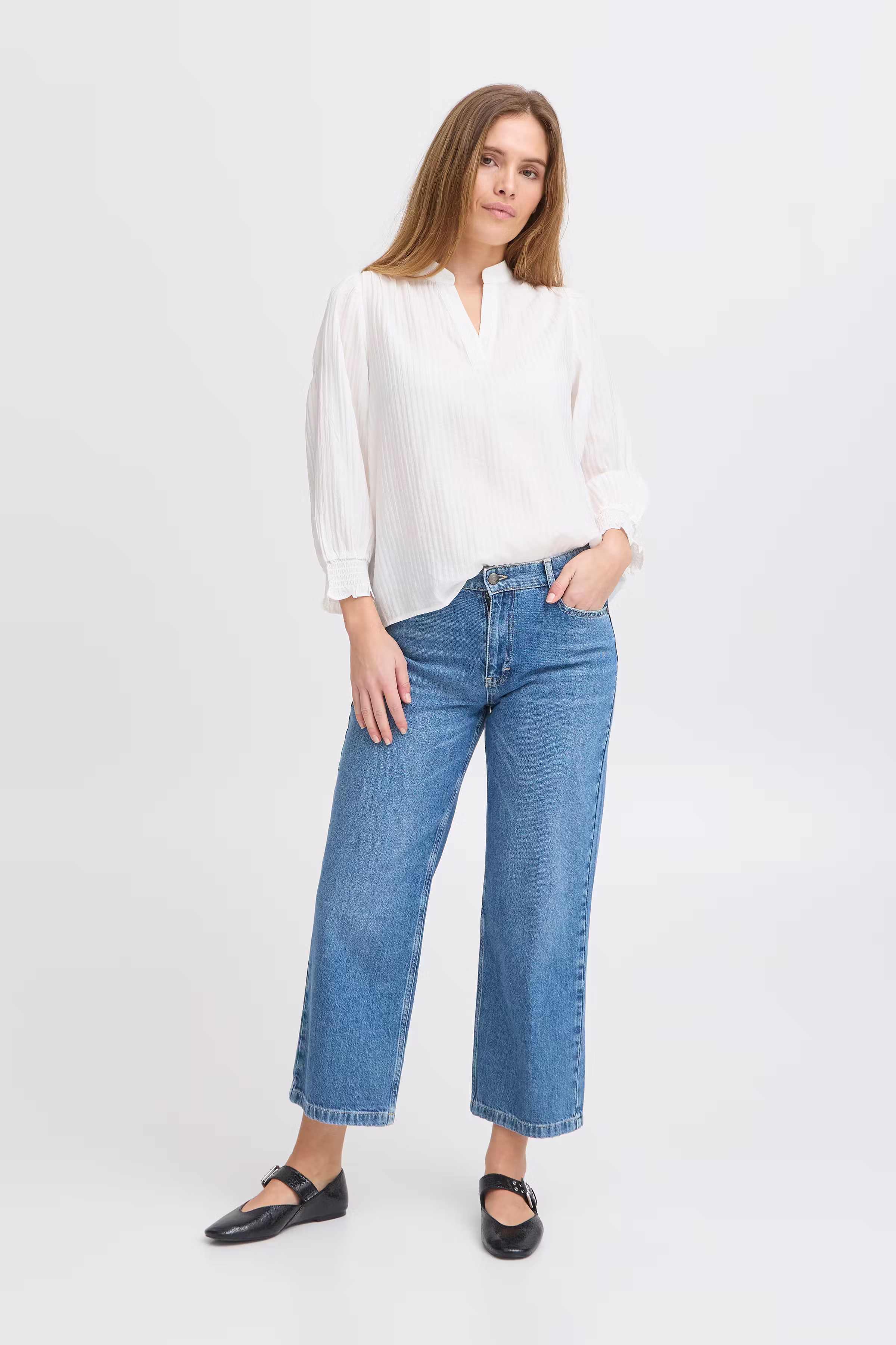 PZJADA HW Jeans Cropped, Straight Leg LOOKBOOK FRONT 50208821-200005