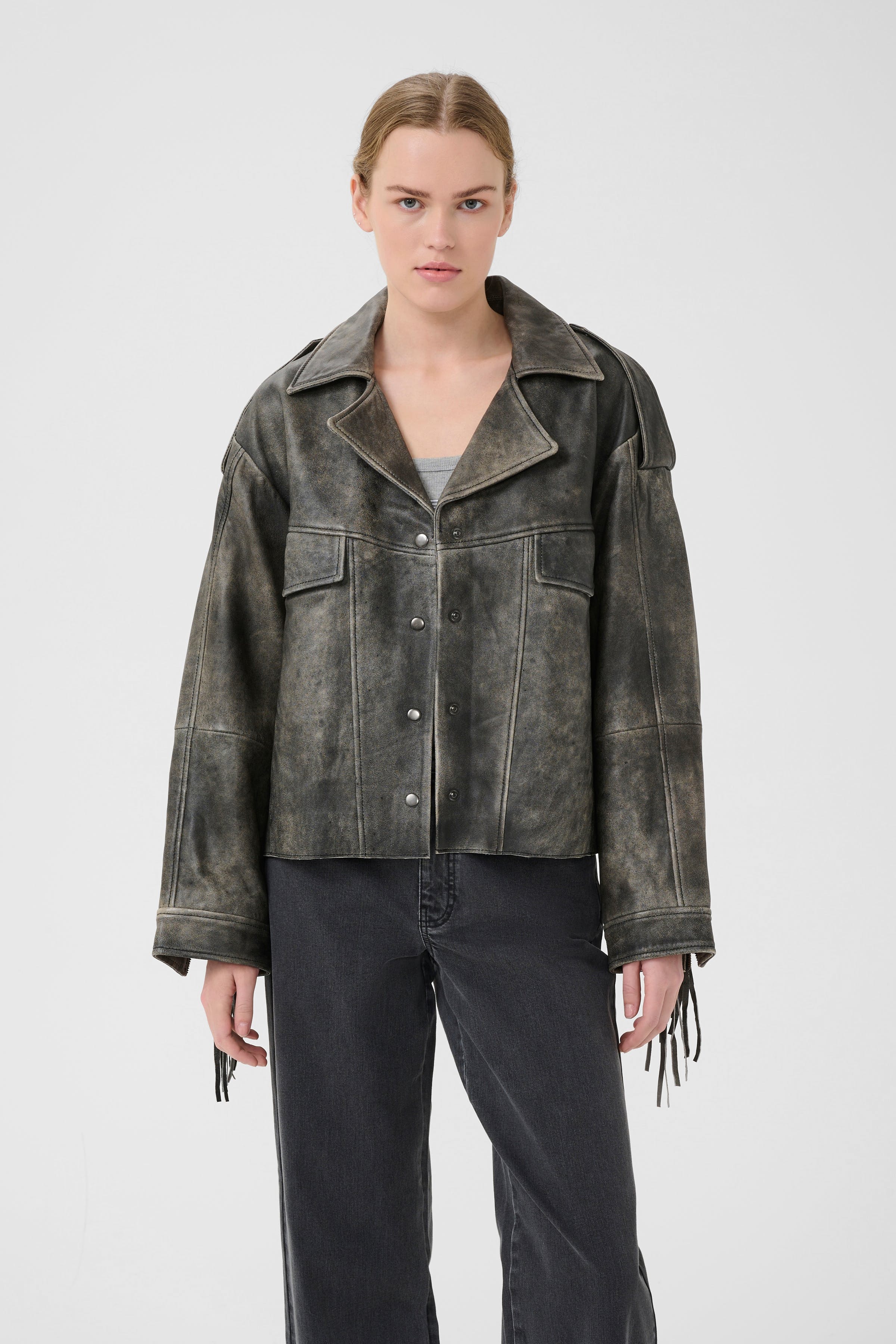 GZjaggy Leren jas LOOKBOOK FRONT 10910027-105760