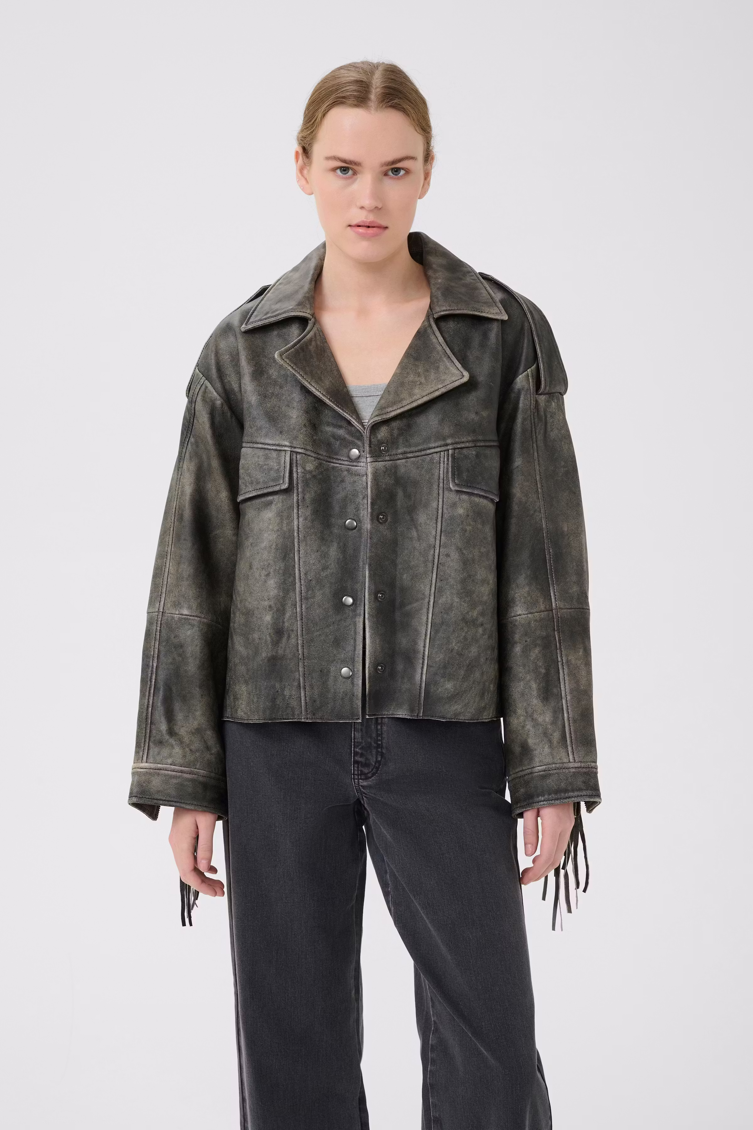 GZjaggy Leren jas LOOKBOOK FRONT 10910027-105760